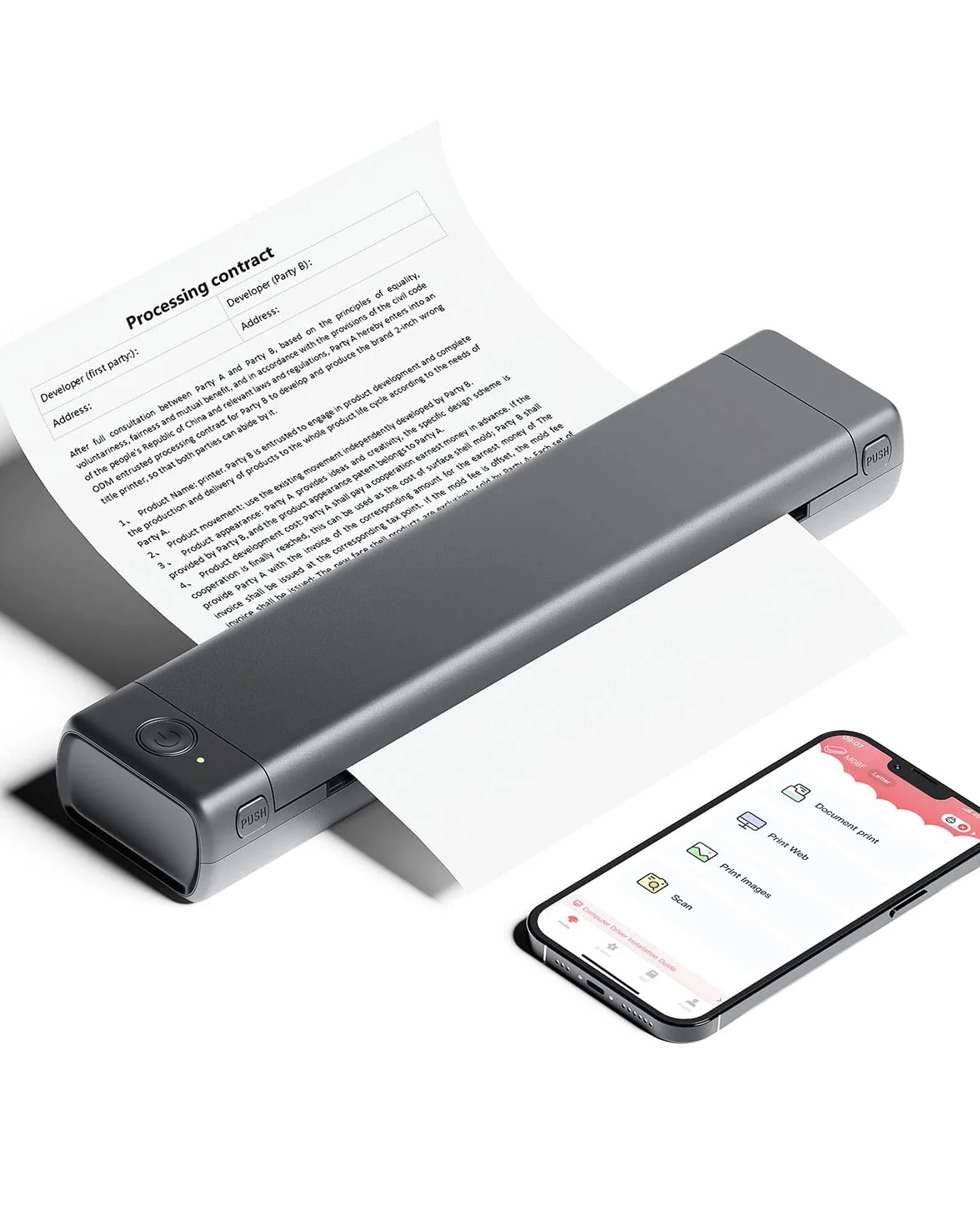 Phomemo M08F Stampante Portatile A4 Bluetooth Termica Senza Fili Compatibile Android iOS