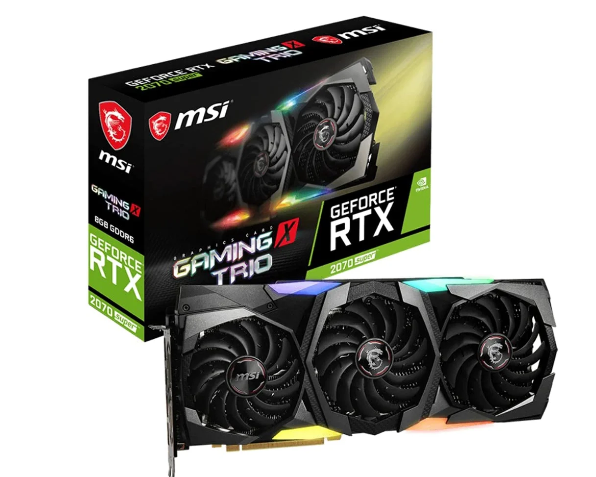 MSI NVIDIA GEFORCE Scheda grafica RTX 2070 SUPER GAMING X TRIO '8GB GDDR6, 1800MHz, RGB Mystic Light, 3x DisplayPort, HDMI, sistema di raffreddamento a tripla ventola'