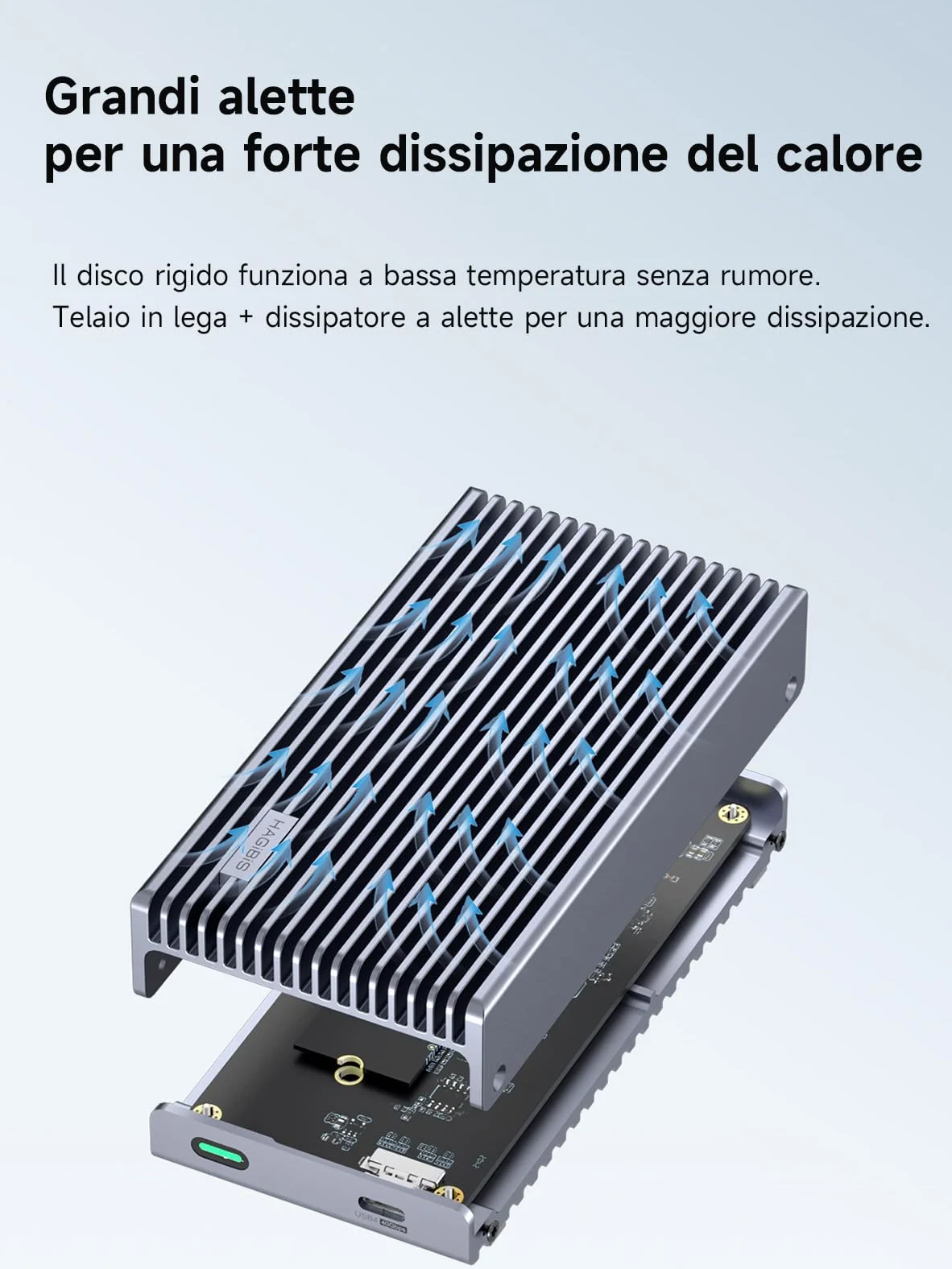 Hagibis Alloggiamento SSD M.2 NVMe, custodia SSD USB4 da 40 Gbps con display a LED Cavo USB4 PCIe3.0x4 Custodia per unità a stato solido esterna USB C in alluminio, chiave B&M+M 2230/2242/2260/2280