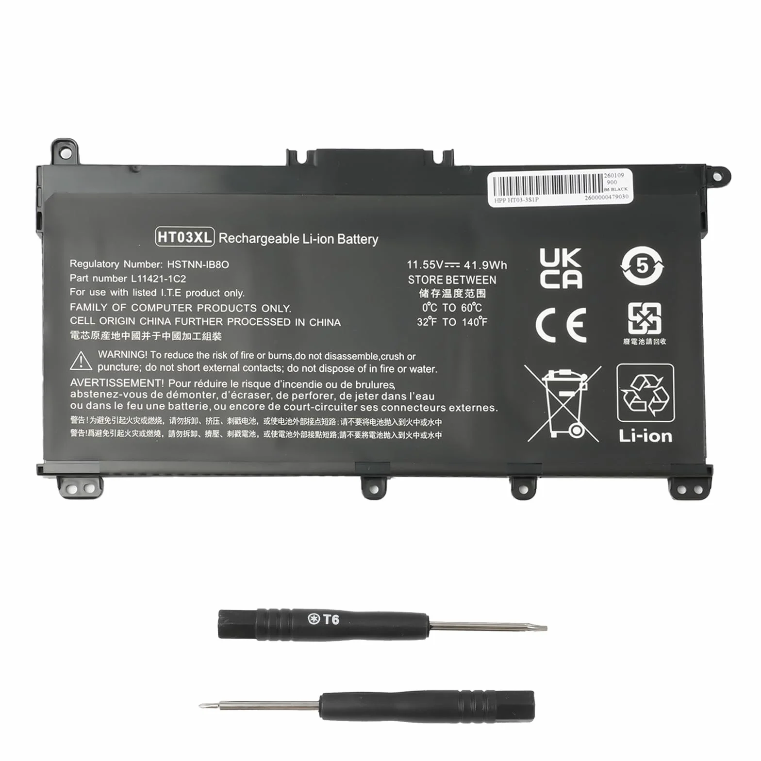 L11119-855 HT03XL Batteria del computer portatile per HP Pavilion 14-CE 14-CF 14-CK 14-CM 14-DH 14-DK 14-DF 14-MA 14Q-CS 14Q-CY 15-CS 15-DQ 15-DA - DB 17-BY 17-CA 240 245 250 255 G7 340 348 G5