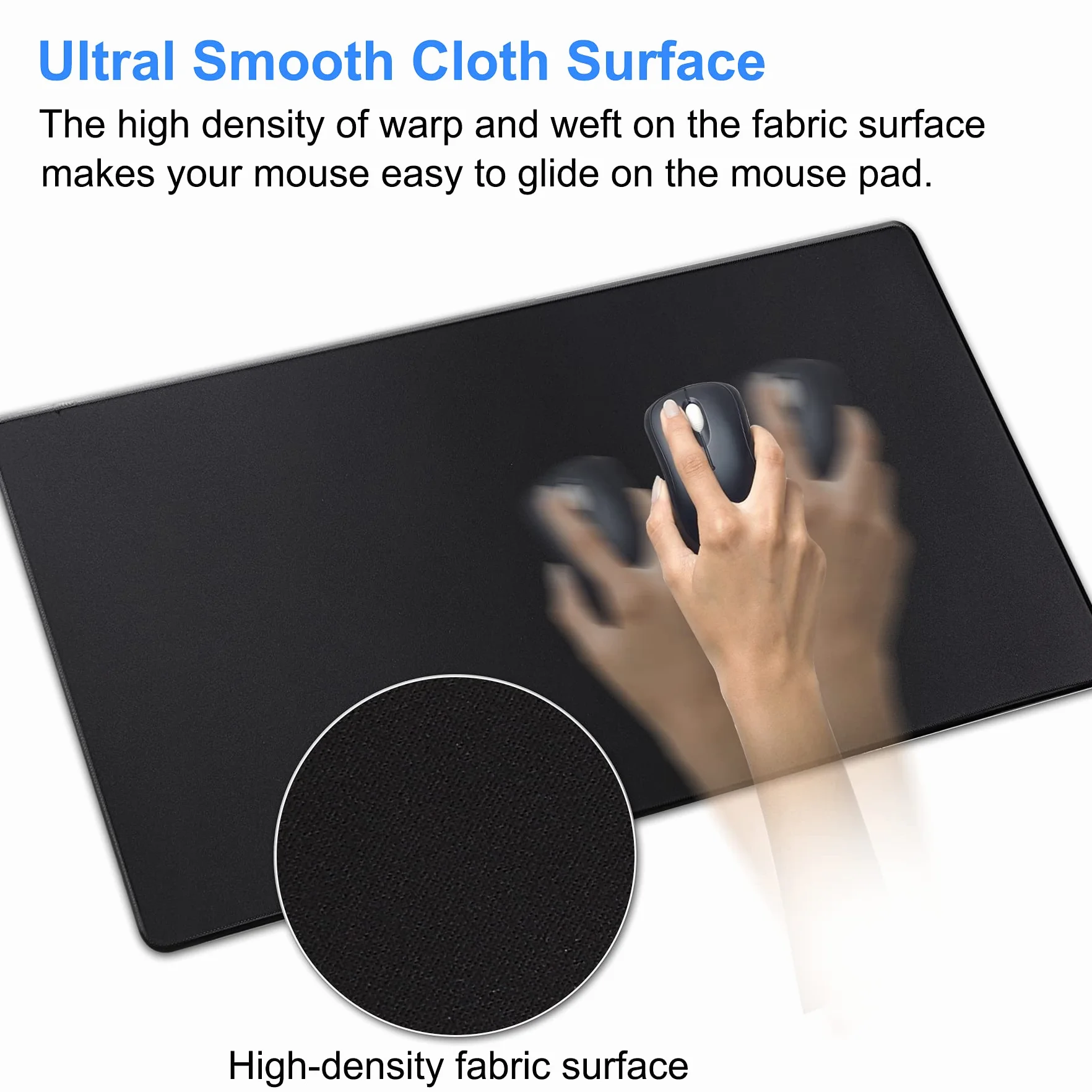 Tappetino per mouse da gioco,tappetino per mouse grande Dimensioni 70x30cm Spessore 3mm,Tappetino per computer antiscivolo e impermeabile con bordi cuciti per giochi/ufficio/casa-70x30 Black