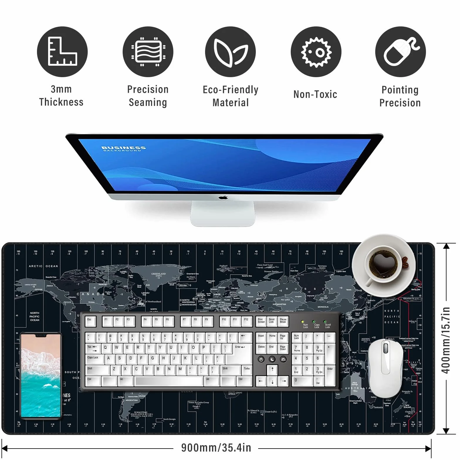 Tappetini per Il Mouse Gaming Mouse Pad XXL 900x400mm Tappetino scrivania Superficie di Strutturato Speciale