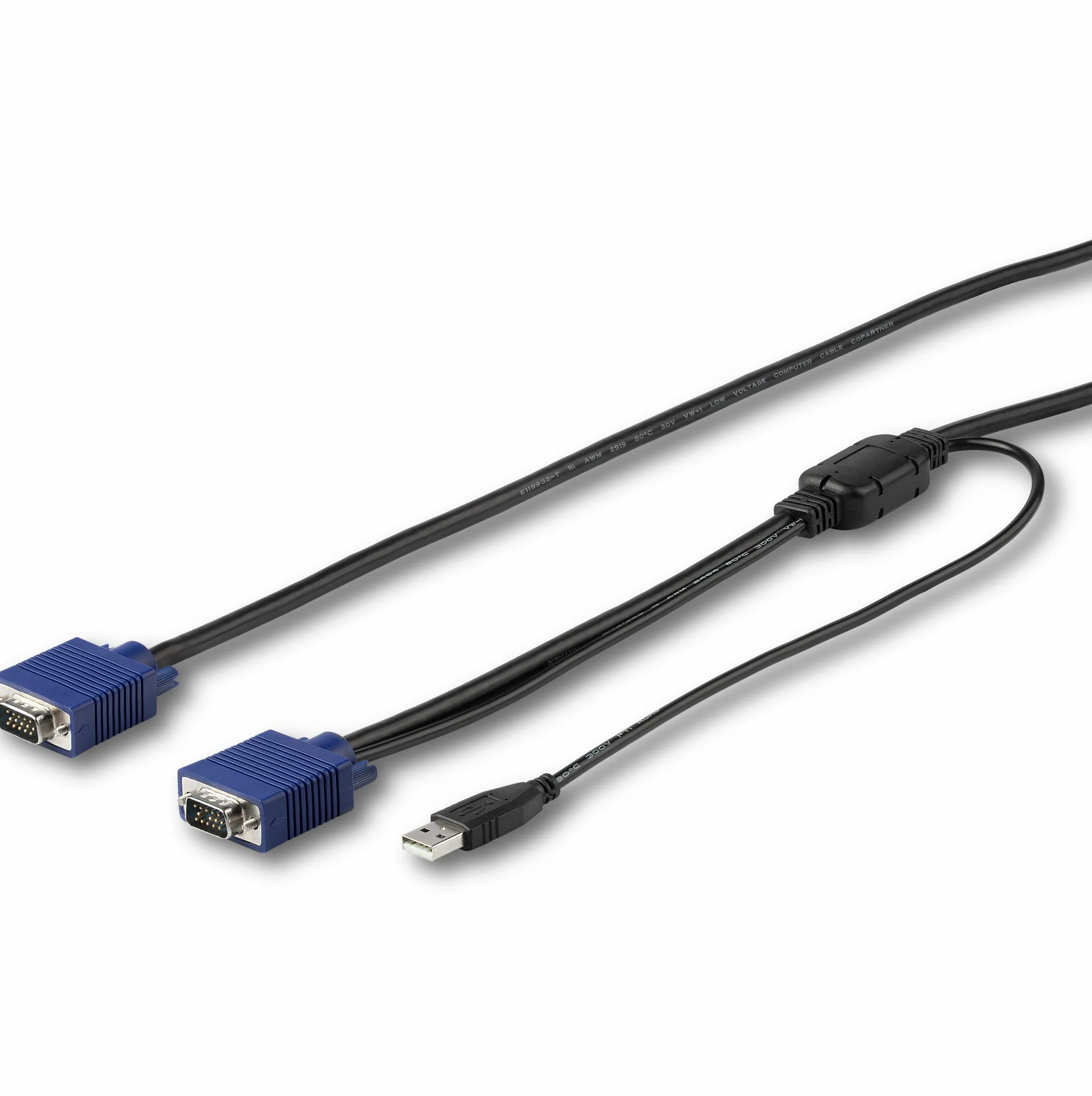 StarTech.com Cavo KVM USB da 3m per Console StarTech.com Montabile ad Armadio Rack - VGA & USB - Cablato con Singolo Connettore (RKCONSUV15)
