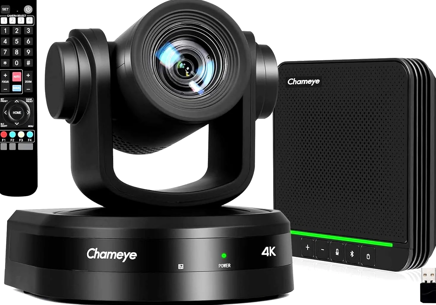 Chameye Set di 4K PTZ telecamera per conferenze con Microfono per conferenza Bluetooth, Zoom 20x, tracciamento automatico AI, USB 3.0, HDMI, telecamera per videoconferenze PTZ per Teams, Zoom (CB201)