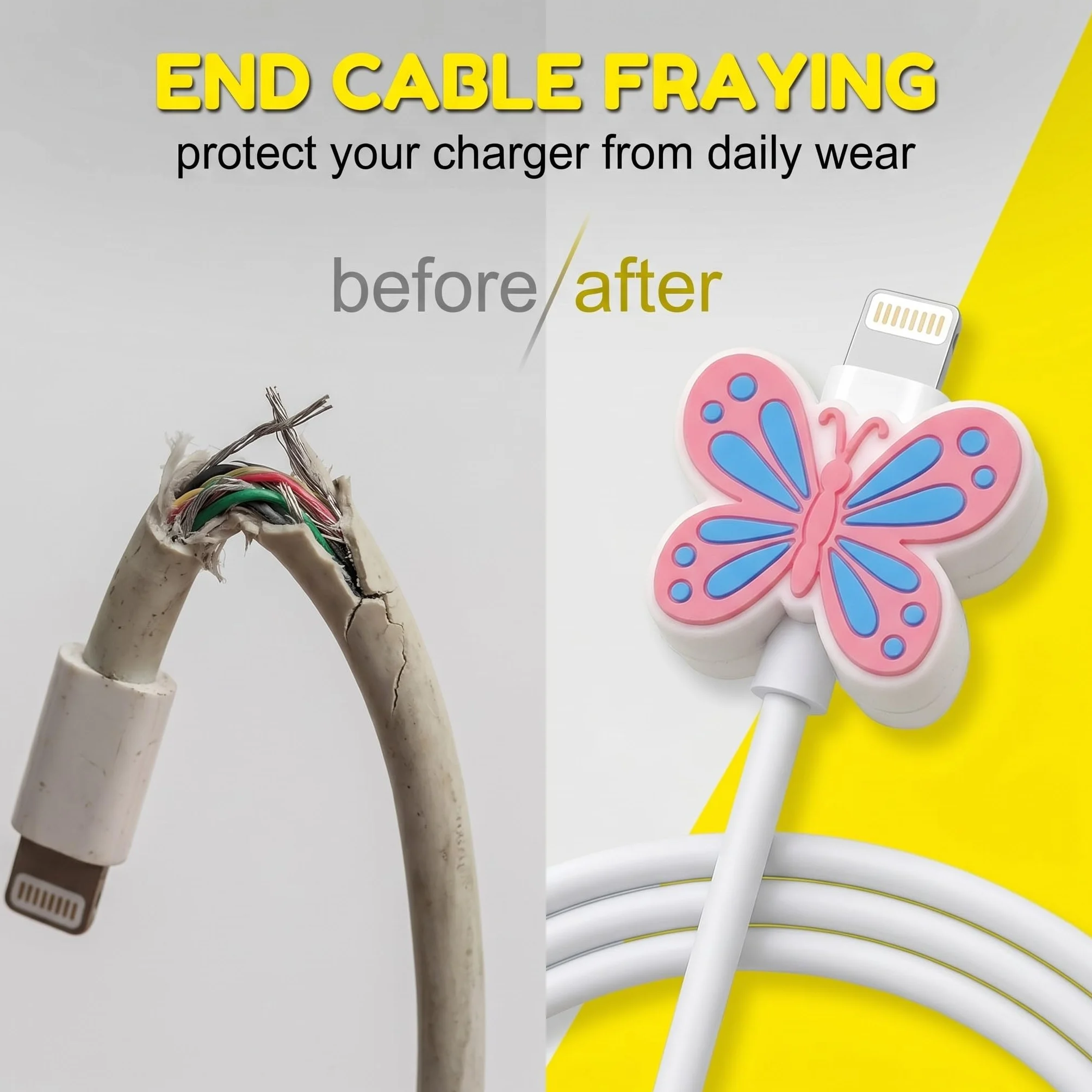 8 Pcs Cable Protector, Proteggi Cavo, Copertura Protettiva per Cavi Dati Frutta, Protezione per Cavo per Morso per Cavo, Protezione per Cavo, Adatto per la Maggior Parte Delle Linee Dati