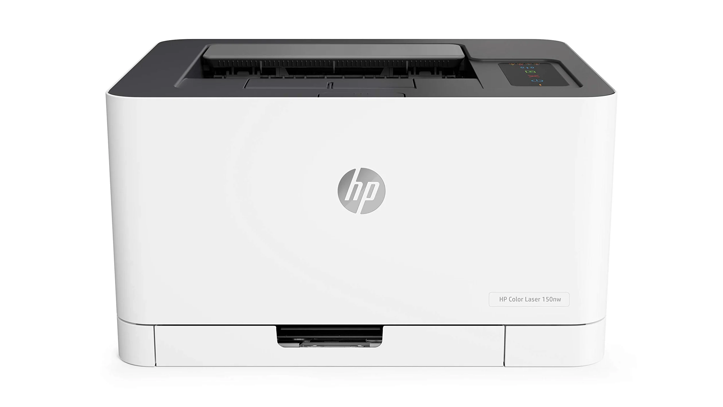 HP Color LaserJet 150nw 4ZB95A, Stampante a Singola Funzione A4, Stampa Fronte e Retro Manuale a colori, 18 ppm, USB, Wi-Fi, Ethernet, Schermo LCD a icone con tastierino, Bianca