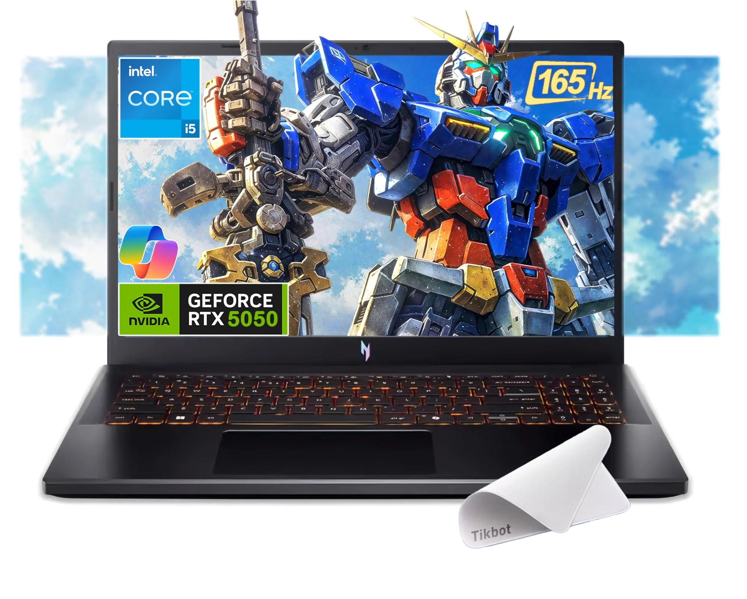 acer Nitro V 15,6" FHD IPS 165Hz Gaming Laptop, Intel Core i5-13420H, NVIDIA GeForce RTX 5050 con 8GB GDDR7 VRAM, Win11H, w/Mouse pad (32GB RAM, 1TB PCIe SSD)