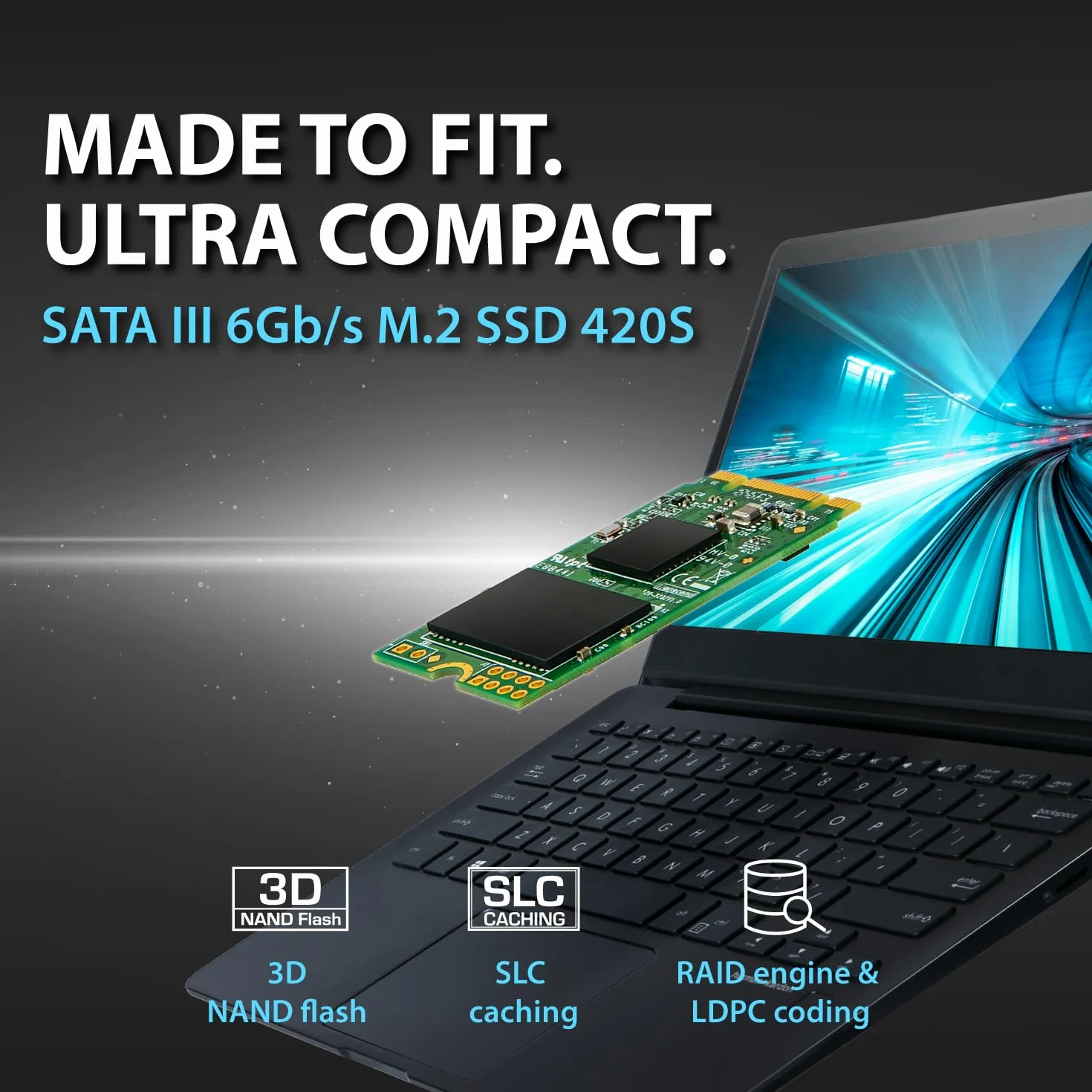 Transcend MTS420S 240GB SSD interno M.2 2242 SATA III 6 Gb/s, memoria 3D TLC NAND - TS240GMTS420S