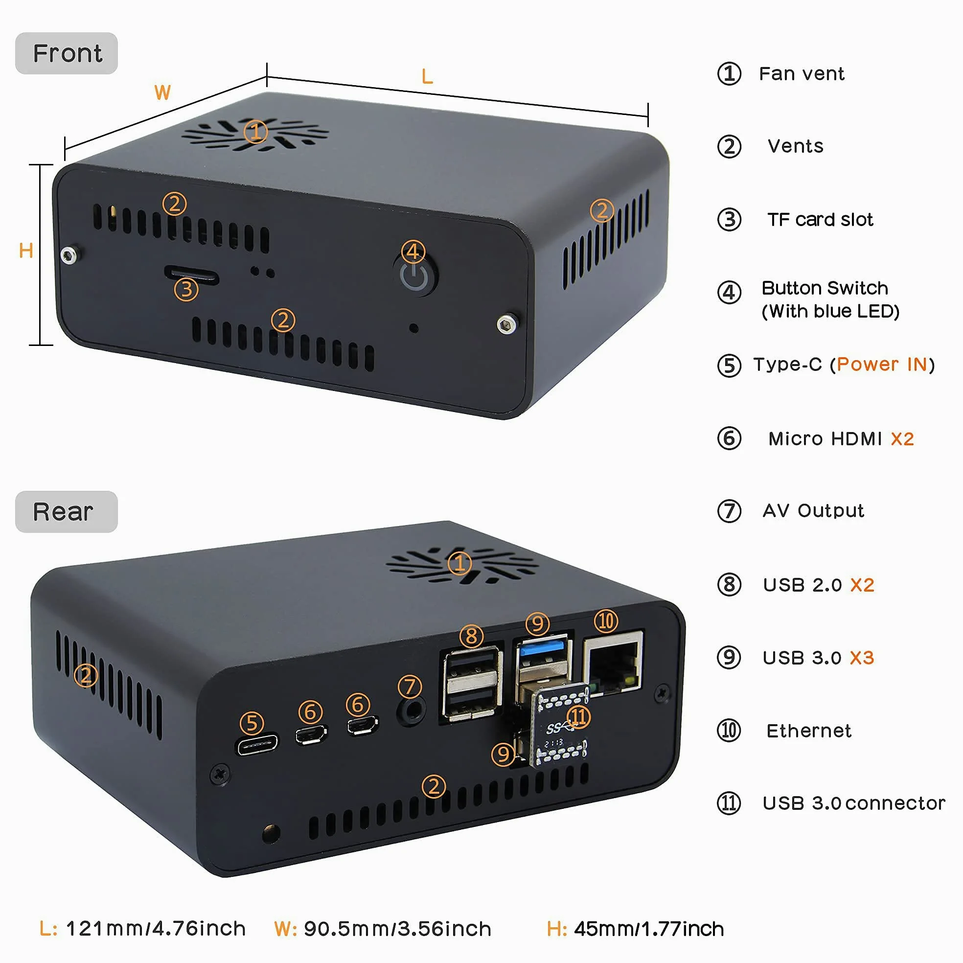 Geekworm NASPi V2.0 2.5 "SATA HDD/SSD NAS Storage Kit per Raspberry Pi 4 Modello B (Non includere Pi 4 o SSD/HDD)