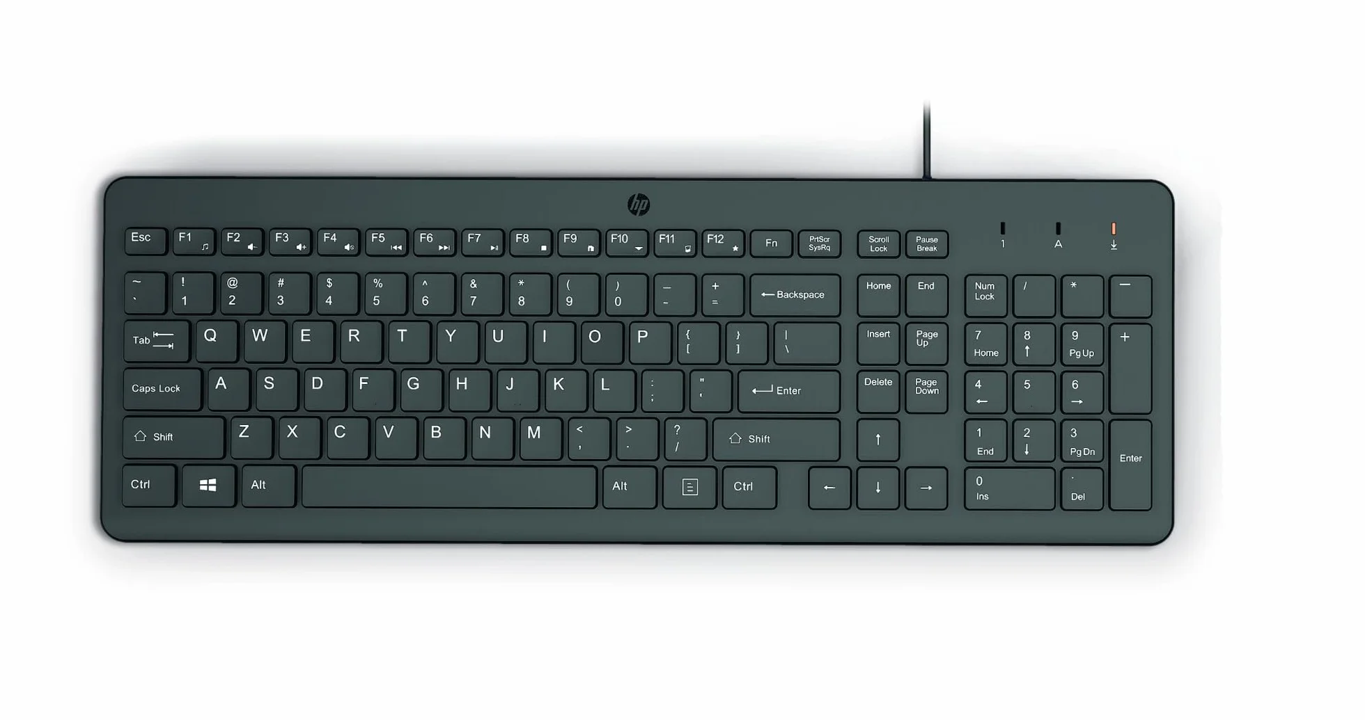 HP 150 Tastiera Cablata, Connessione con Cavo USB-A con la Lunghezza di 1 m, 12 Tasti Programmabili, Tastiera Qwerty, Layout Italiano, Compatibile con Windows 10 e 11, Nera