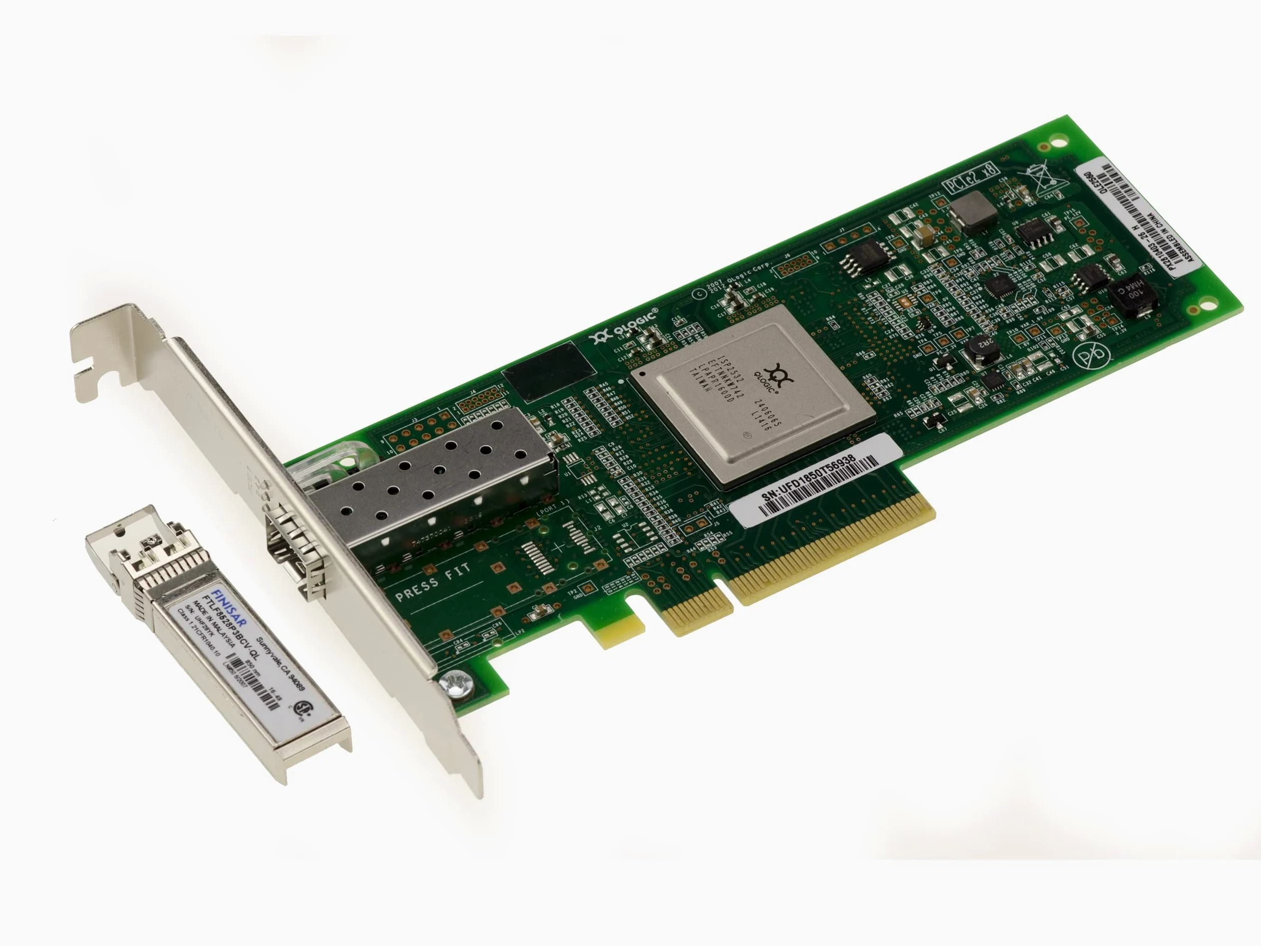 KALEA-INFORMATIQUE Scheda controller PCIe QLOGIC QLE2560 8G Fibra SFP+ LAN con modulo 850nm SFP+ LC MMF in dotazione