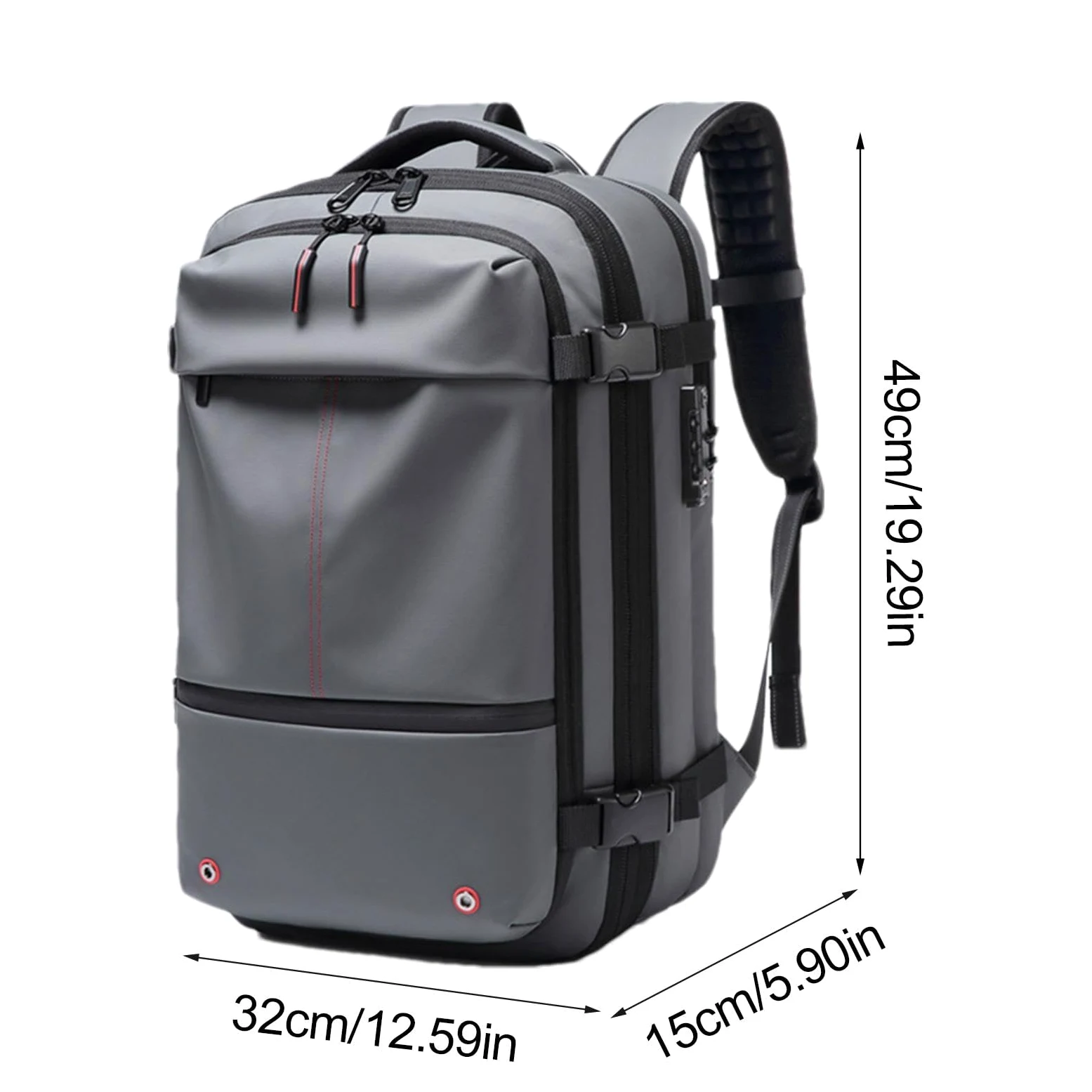 Zaino da viaggio sottovuoto – Airpack 60L espandibile scomparto per computer | imballaggio sottovuoto in tessuto Oxford, zaino airpack con blocco password, impermeabile, separazione secco/naso