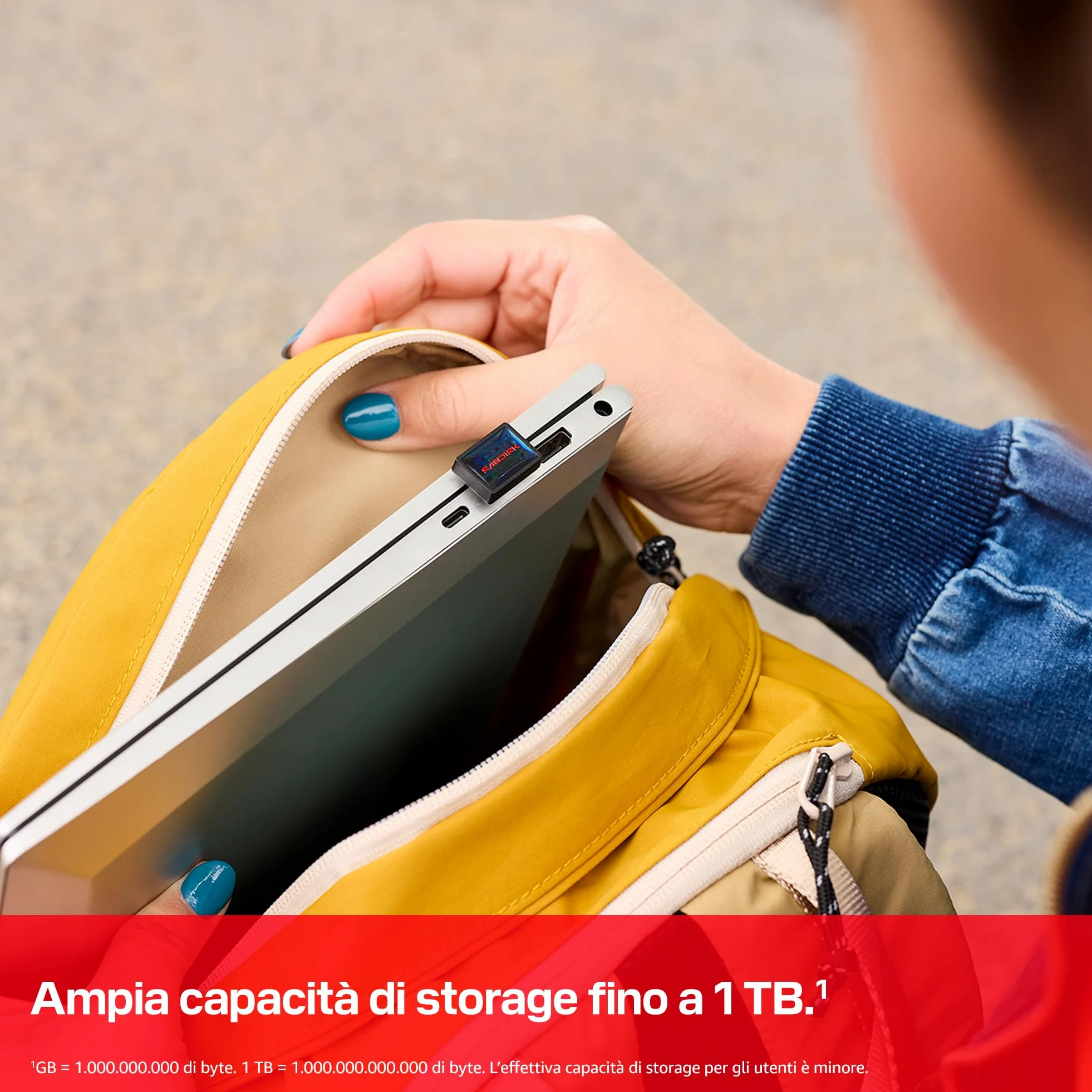 SANDISK Extreme Fit, Unità Flash USB-C 256 GB (Velocità di lettura fino a 400 MB/s, USB 3.2 Gen 1, USB Type-C, storage plug-and-stay, l'app SANDISK Memory Zone)