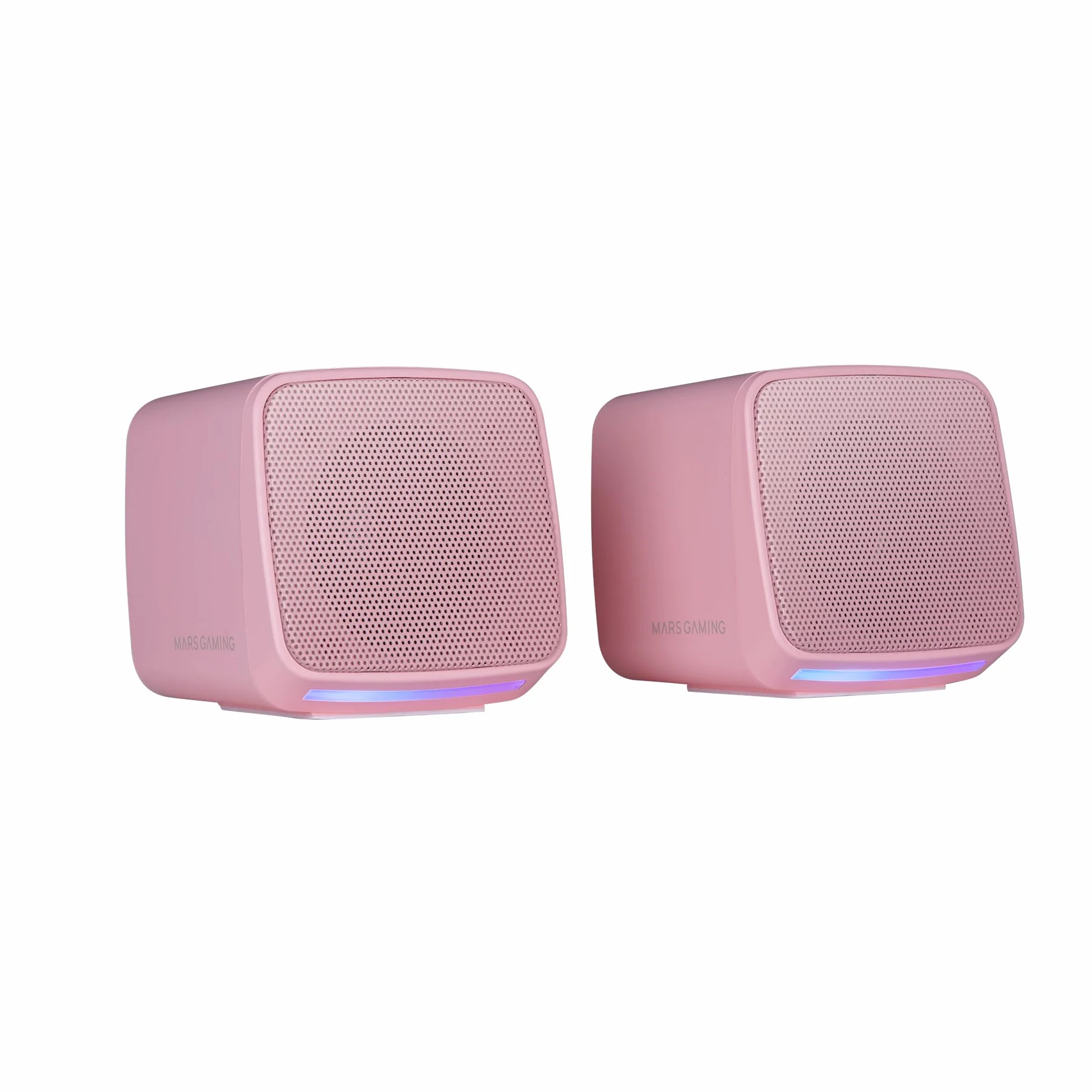 MARSGAMING MS-PRO, Altoparlanti Compatti 10W, RGB Flow Dinamica, Altoparlante PC con Controllo del Volume e Ingresso Jack 3.5mm, Altoparlanti Gaming Compatibili PC/Mac/Smartphone/Tablet, Rosa