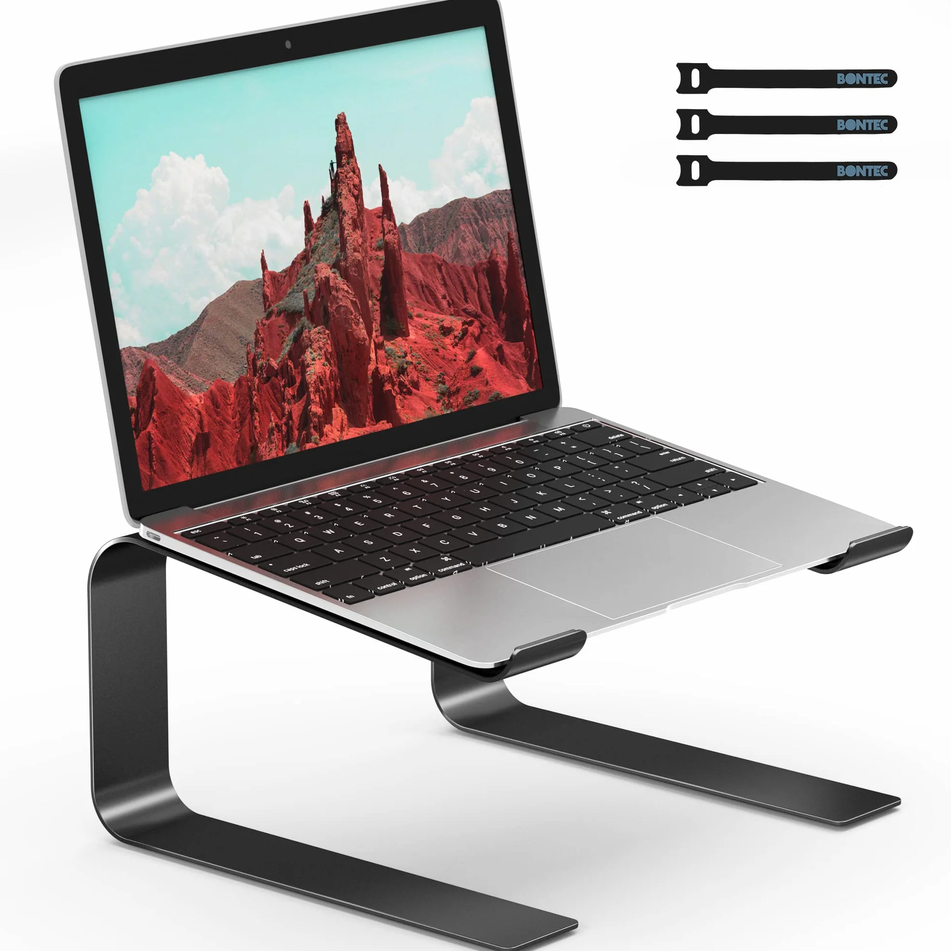 BONTEC Supporto PC Portatile, Supporto PC Compatibile Laptop Da 10-17.3 Pollici, Rialzo Portatile Per Computer/MacBook/Notebook, Laptop Stand Fino a 5kg, Nero