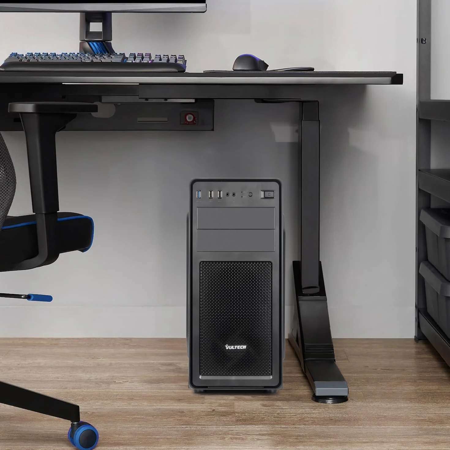 VulTech VCO-A2699 Case ATX senza Alimentatore, Computer Case compatto, Compatibile con MicroATX 1x USB 3.0, 2x USB 2.0, colore nero