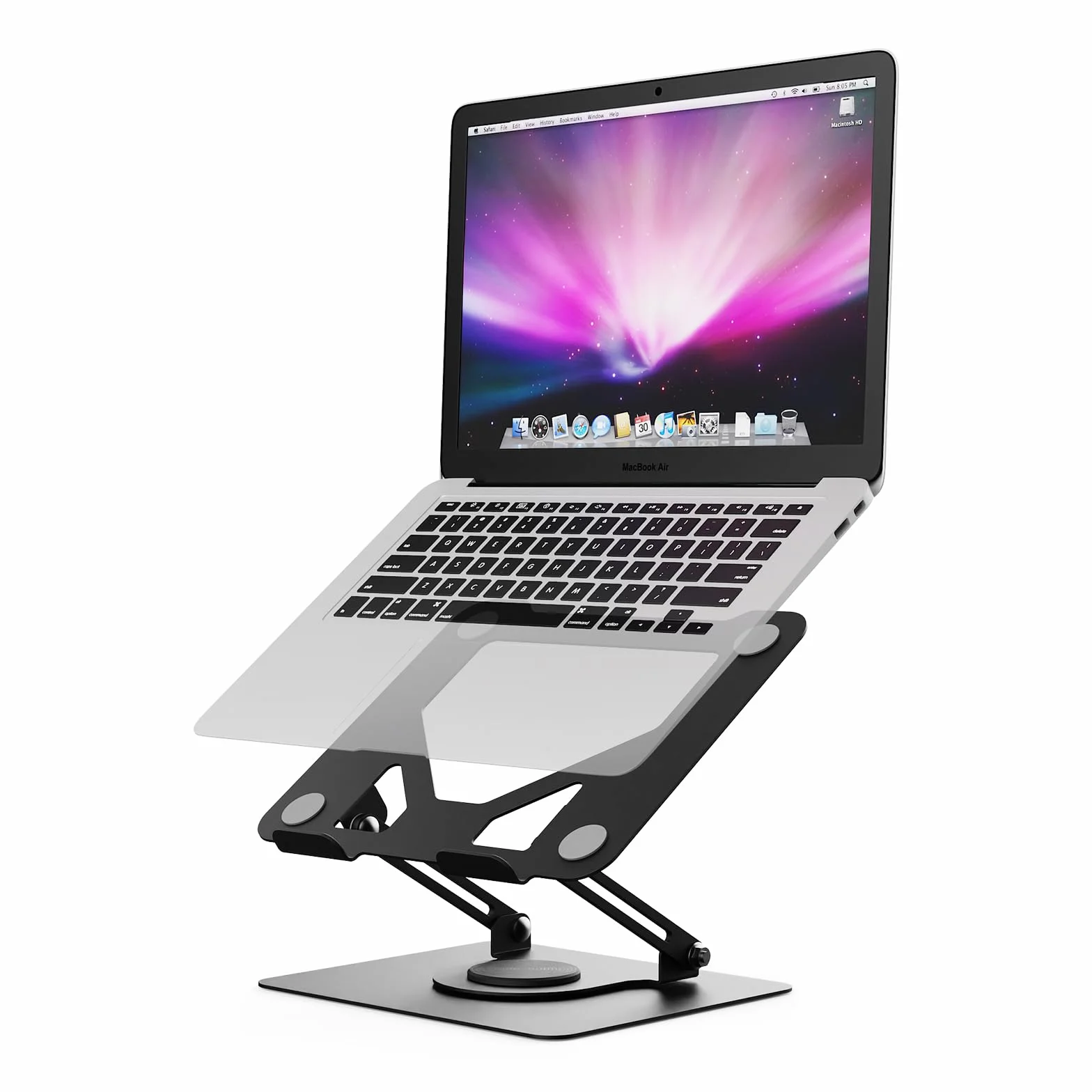 GRIFEMA GB1050 Laptop Stand Ergonomico Regolabile Girevole 360° per Portatili 11-17" Nero
