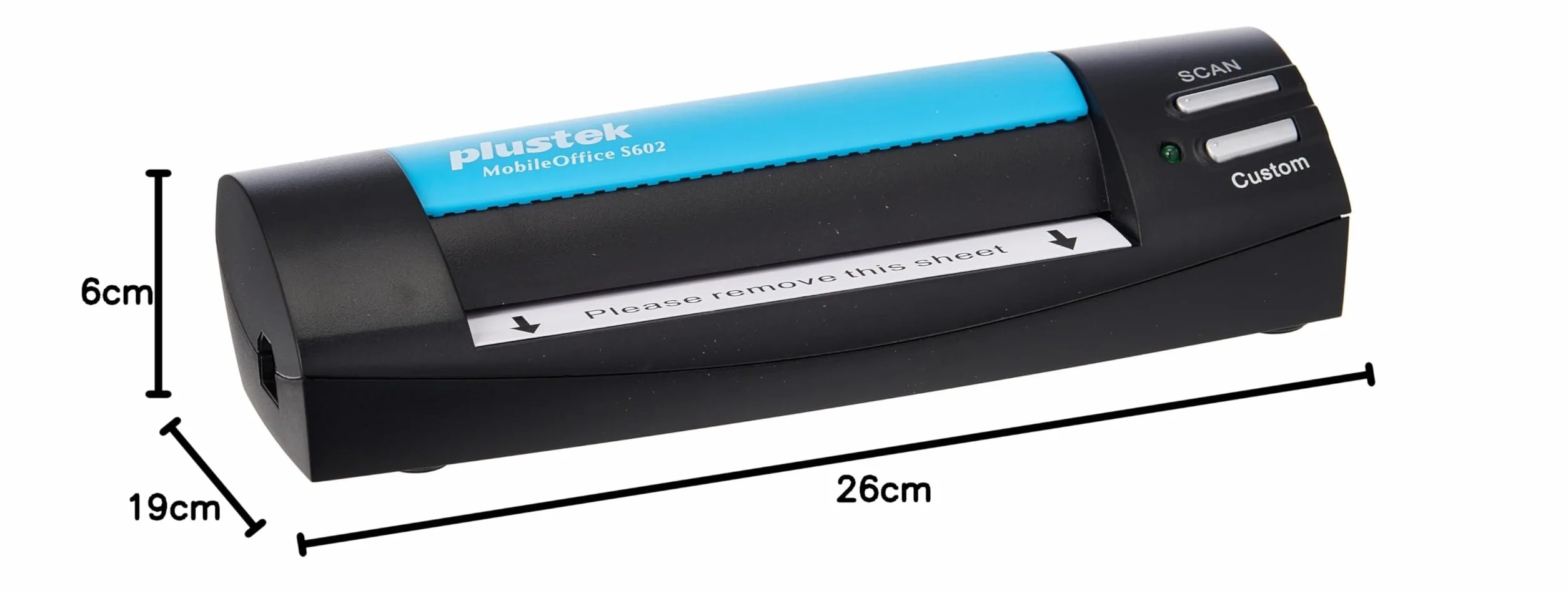 Plustek MobileOffice S602 Business Card Scanner, 1200 x 1200 DPI, Nero/Blu