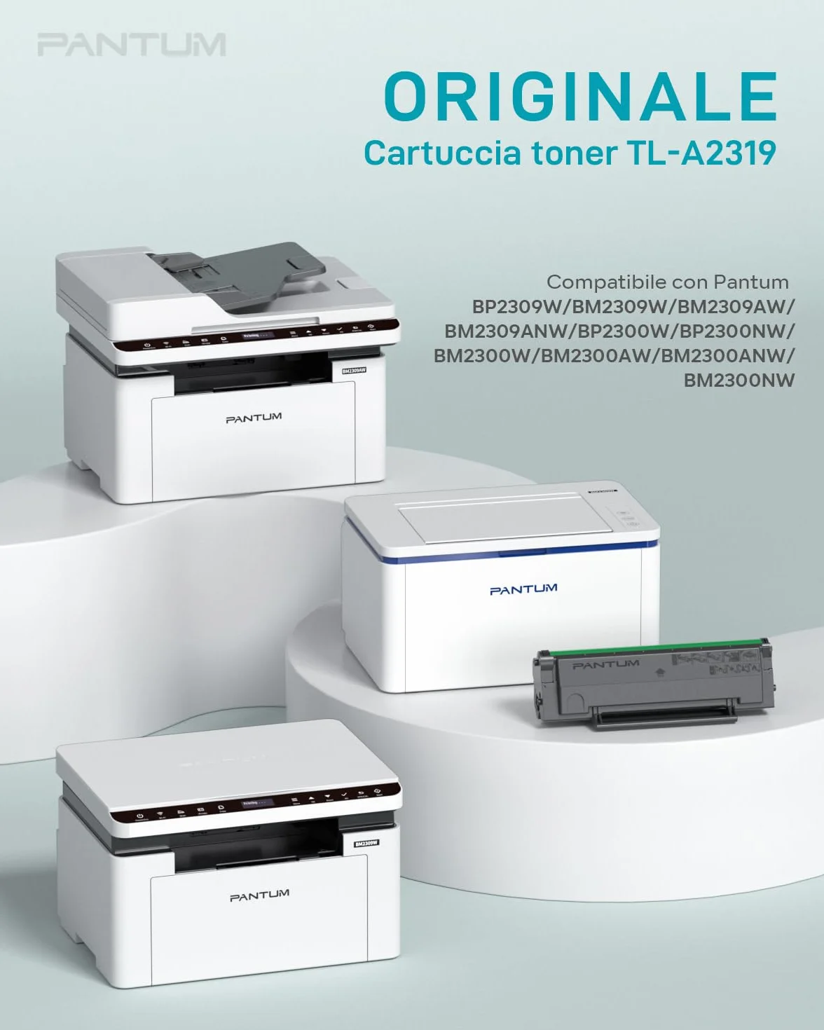 PANTUM Originale TL-A2319 Cartuccia Toner Nero Compatibile con Stampante laser BP2309W BM2309W BM2309AW BP2300W BM2300W BM2300AW ,Capacità fino a 1.000 pagine
