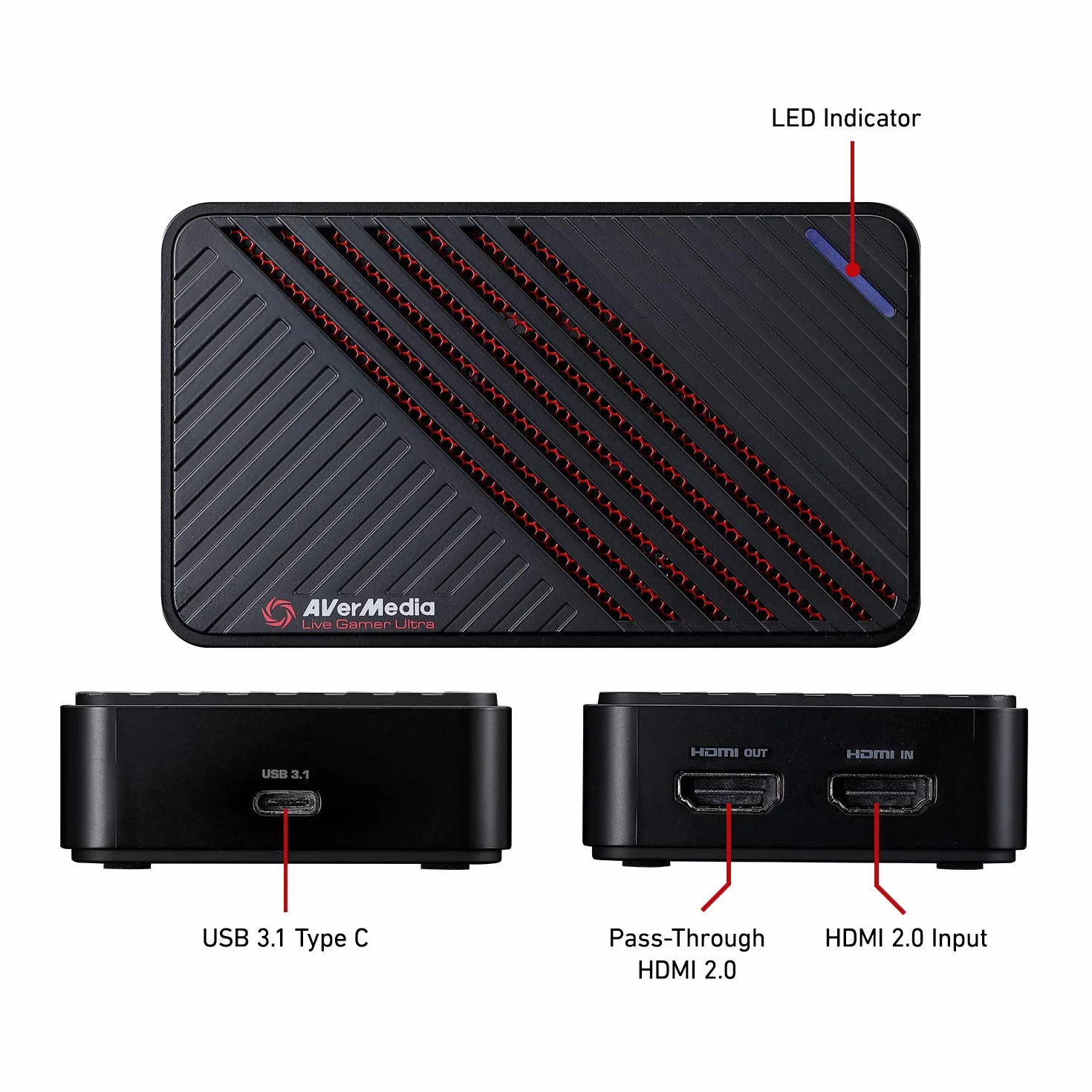 AVerMedia Live Gamer Ultra - Scheda di Acquisizione USB 3.1 per Streaming Videogiochi e Creazione Contenuti, Supporto VRR, HDR 2160p60, Pass-Through HDMI - GC553