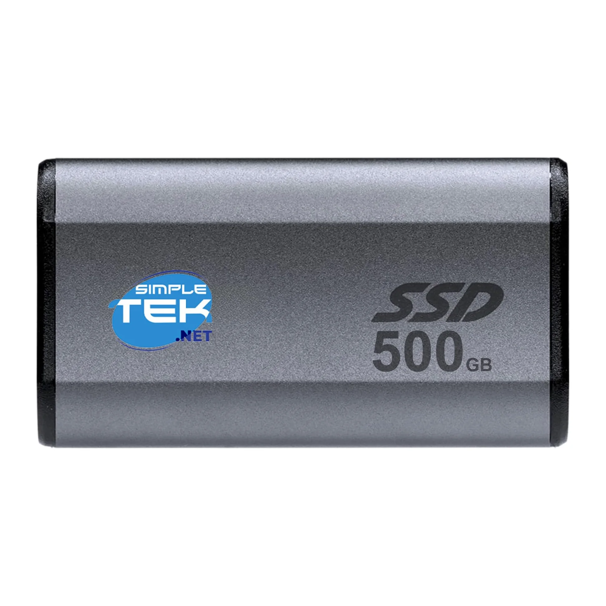 SIMPLETEK - Mini SSD Esterno Portatile 500 GB Grigio - USB 3.1, Cavo adattatore da USB-C a USB-A e Foro Portachiavi