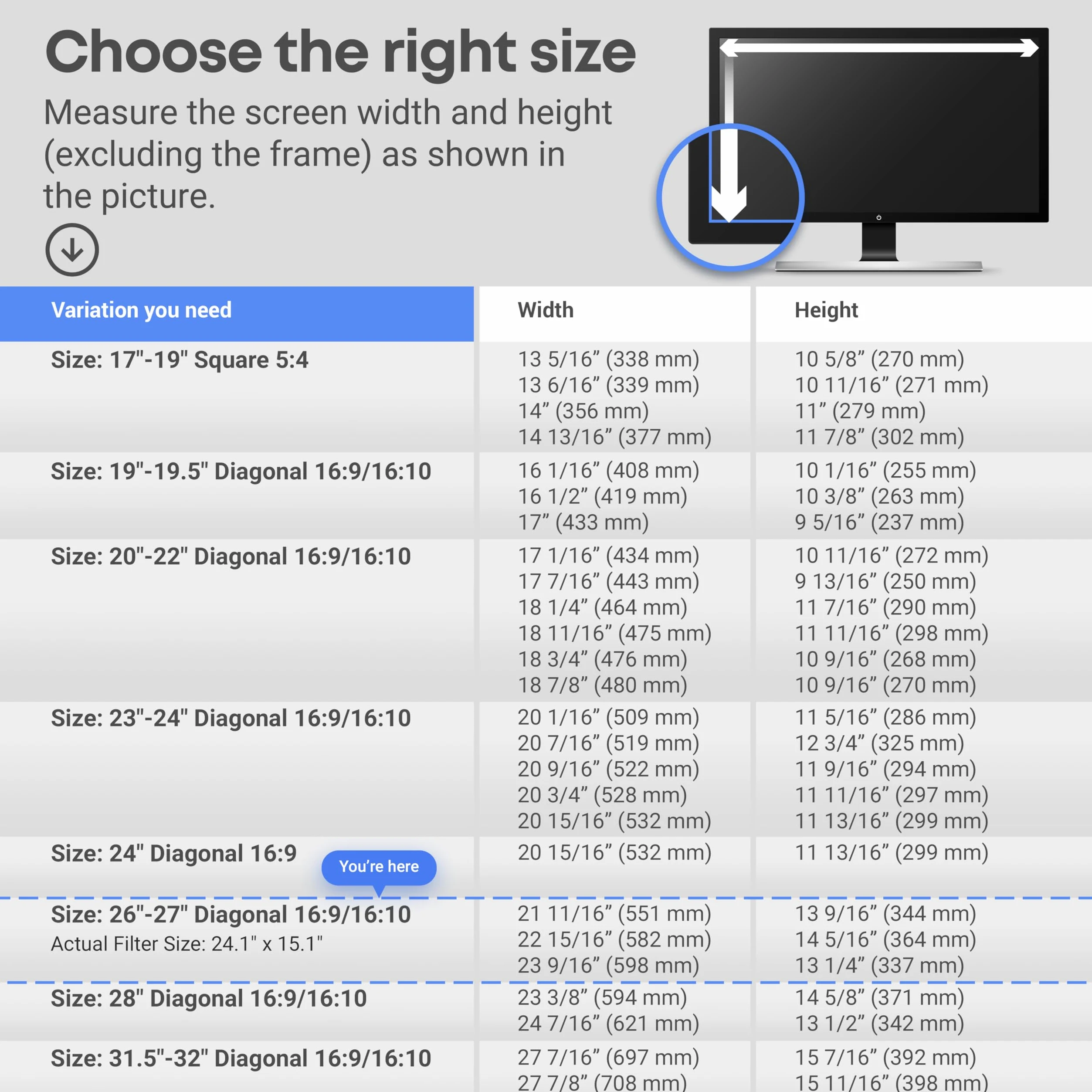 Pannello di protezione universale per schermo con blocco della luce blu per monitor PC da 26 pollici diagonale LED da 27 pollici anti-UV per la protezione degli occhi