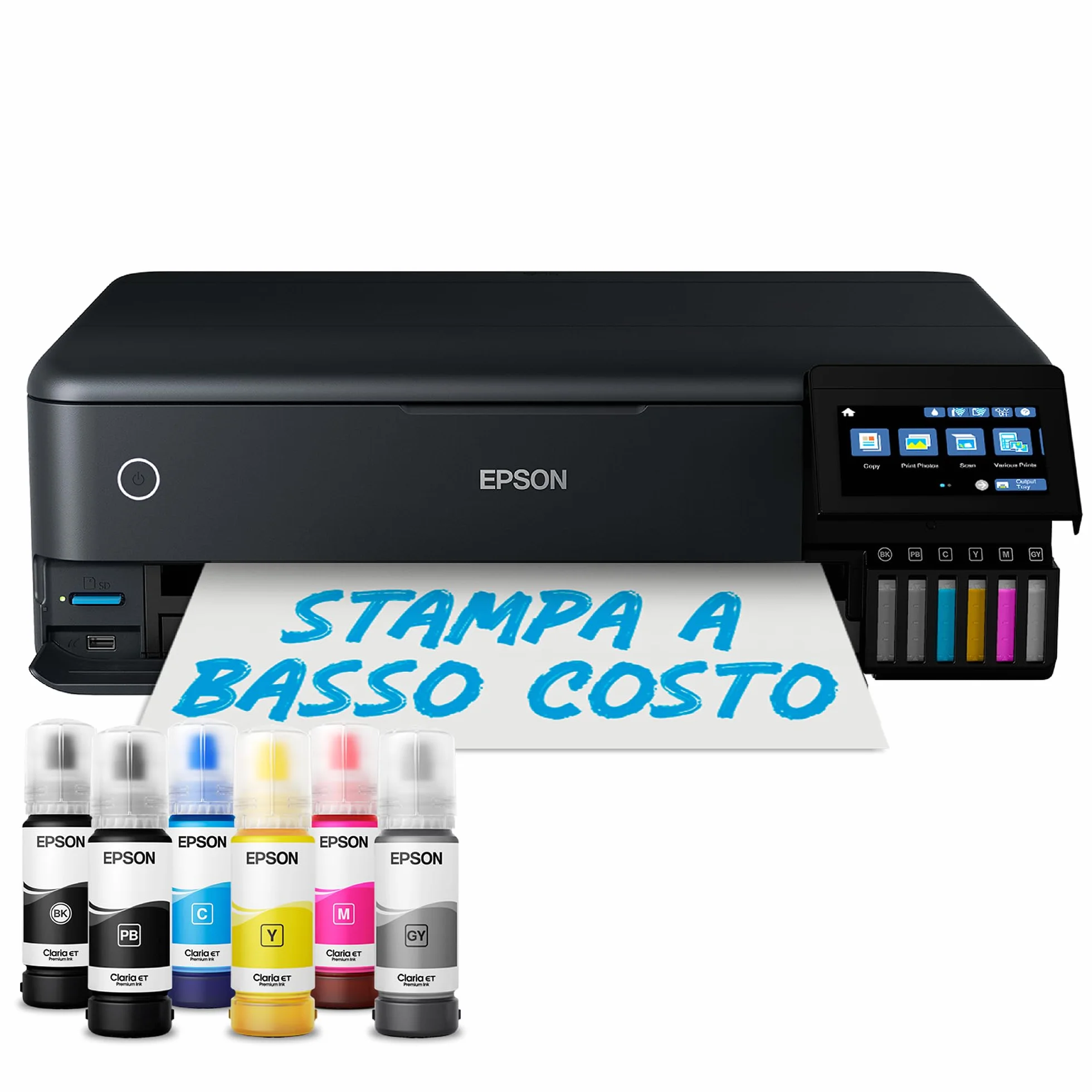Epson EcoTank ET-8550 Stampante a Serbatoi 6 Colori Wi-Fi A3+ Fotografica Touch-screen 10.9 cm
