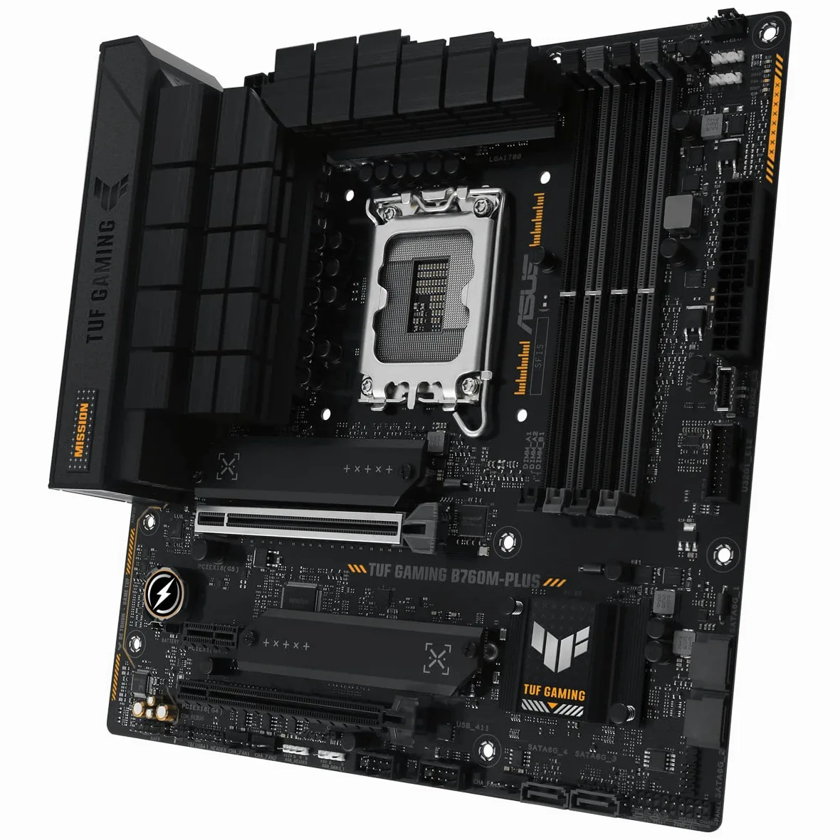 ASUS TUF Gaming B760M-PLUS Scheda madre Intel B760, LGA 1700, mATX, DDR5, PCIe 5.0, 2 slot M.2, WiFi 6E, USB 3.2 Gen 2, Type-C, Nero