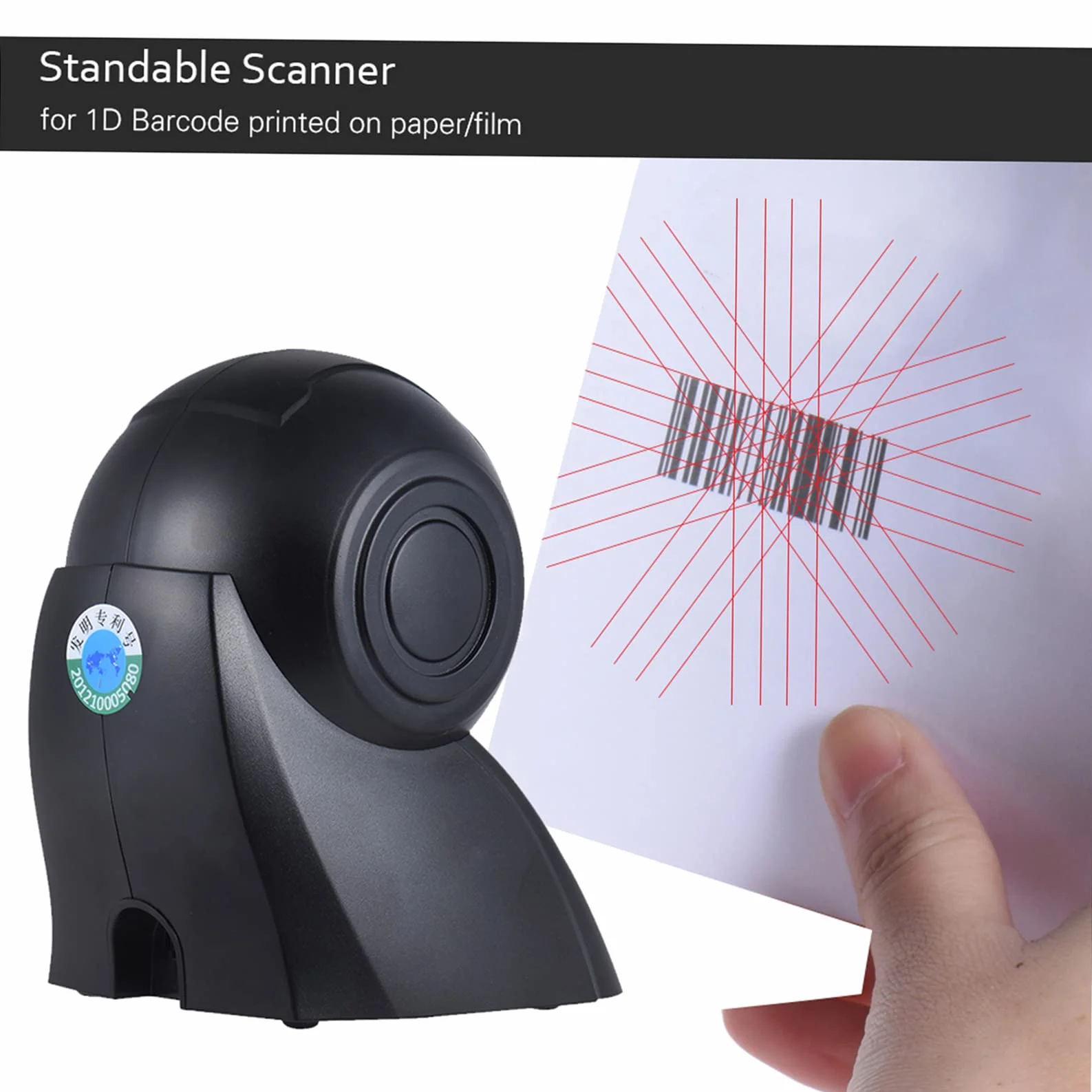 Omnidirezionale 20 linee 1D Orbit USB scanner di codici a barre Lettore di scansione automatica 1800T / s di velocità 30° testa regolabile