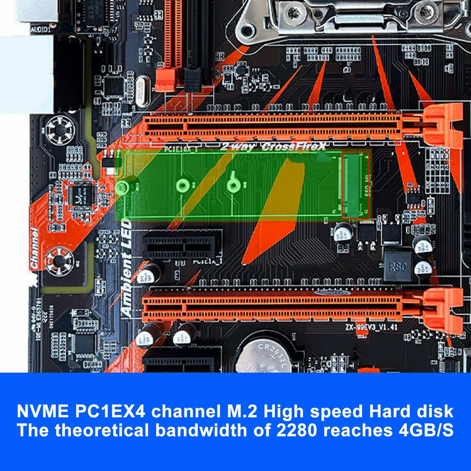 PC Motherboar, ad alta velocità LGA 2011 scheda madre 5 slot PCIe per la sostituzione