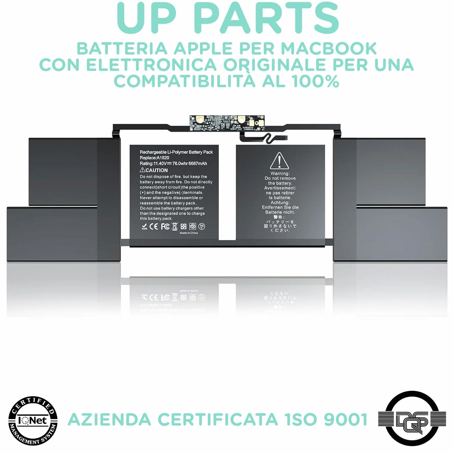 Batteria compatibile A1820 per Macbook Pro 15" A1707 (anno 2016, 2017) 11.4V 6660 mAh Kit Montaggio