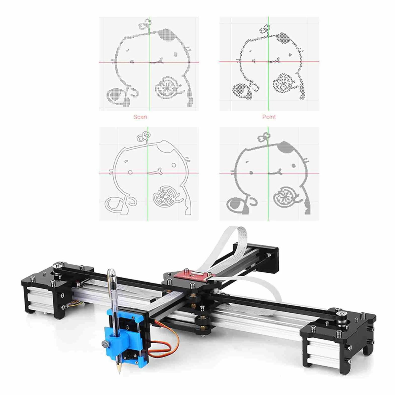 Macchina per Scrivere a Mano, Plotter Tavolo Fai-da-Te Kit di Robot, Disegno per Scrittura a Mano con Ampio Spazio di Disegno Macchina per Disegnare Plotter a Penna