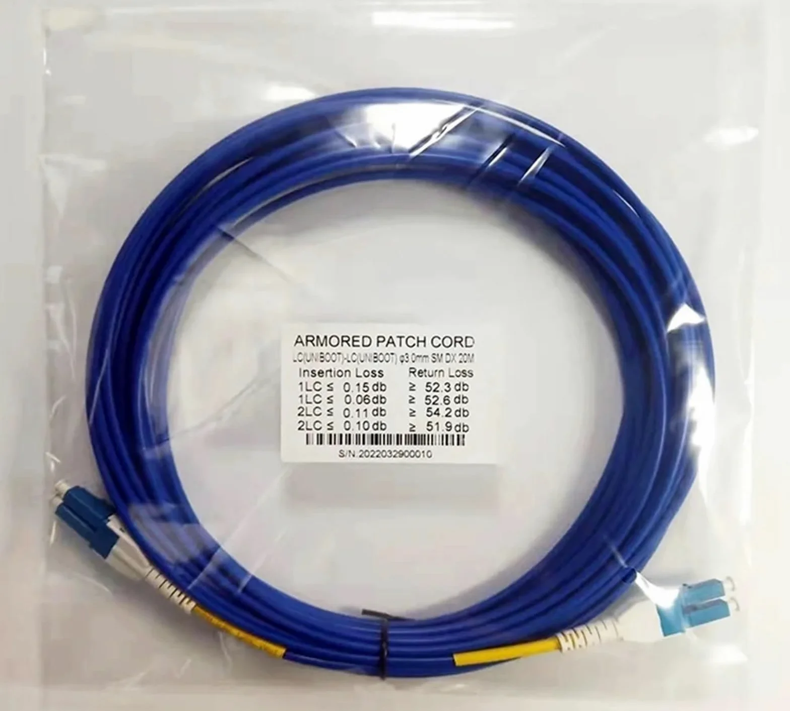 Cavo Patch Uniboot-LC 1-500M corazzato 2 Core Ottico 100m 50m 150m 200m 2C monomodale SM Cavo Jumper ftth 2 Fibre Blu LC-LC(30m 1pc)
