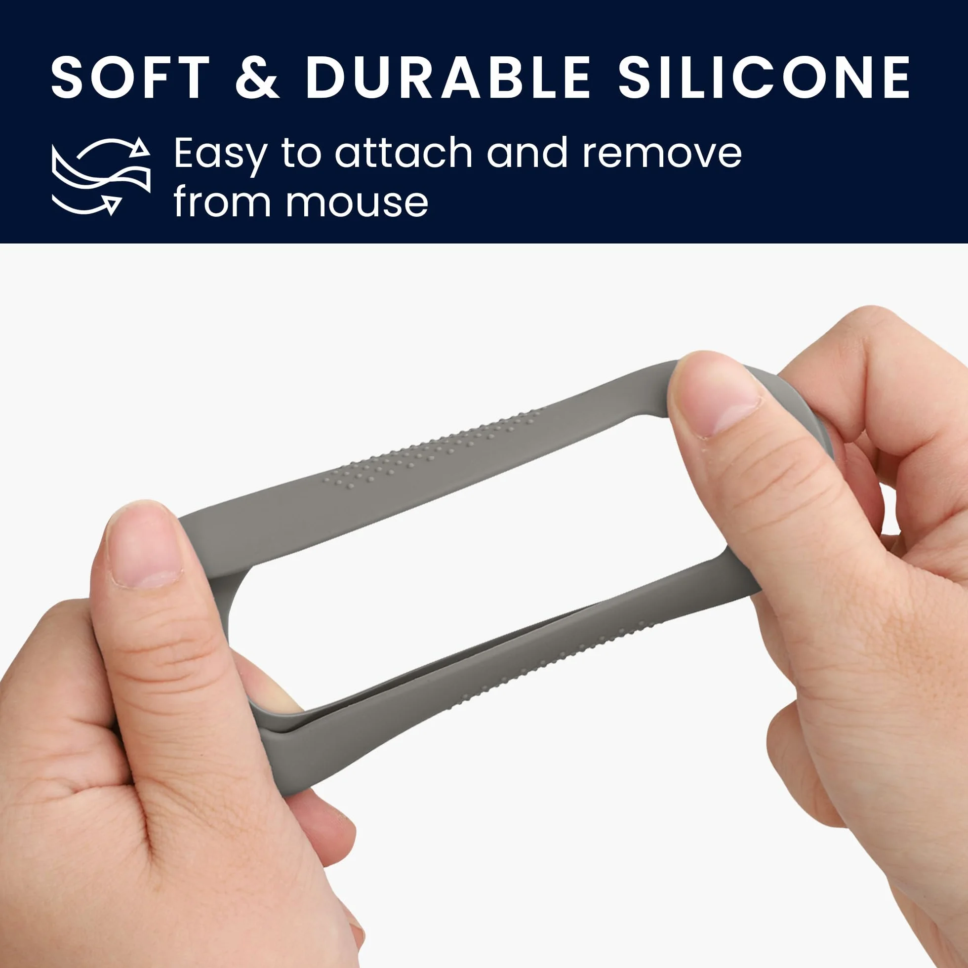 kwmobile Cover Compatibile con Apple Magic Mouse 1/2 Custodia - Pellicola Protettiva in Silicone - Protezione Morbida Antiscivolo - Grigio