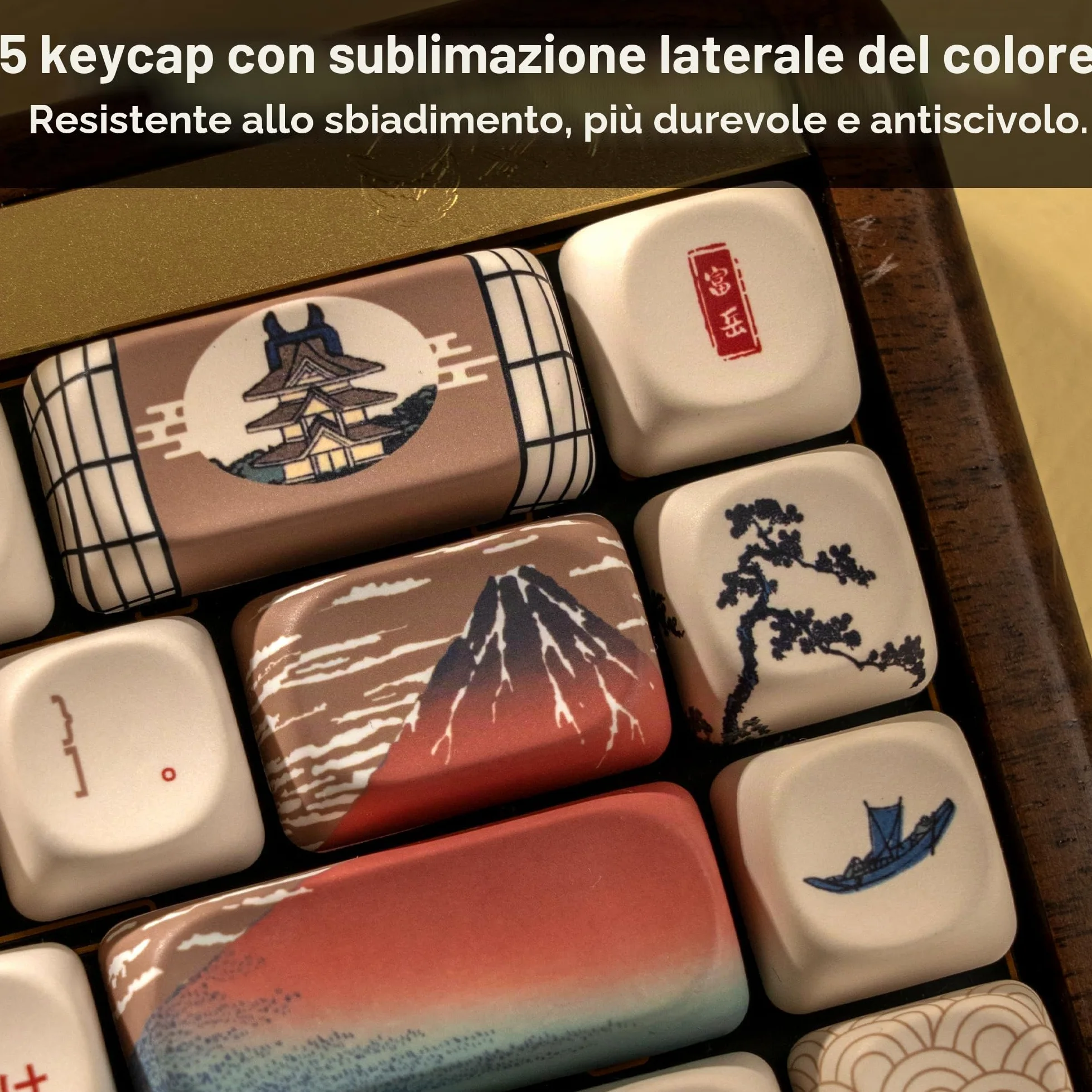 PBT Keycaps 143 tasti carini, copritasti a sublimazione del colore Set di copritasti personalizzati profilo MOA per tastiere meccaniche Cherry Gateron MX Swithes caffè