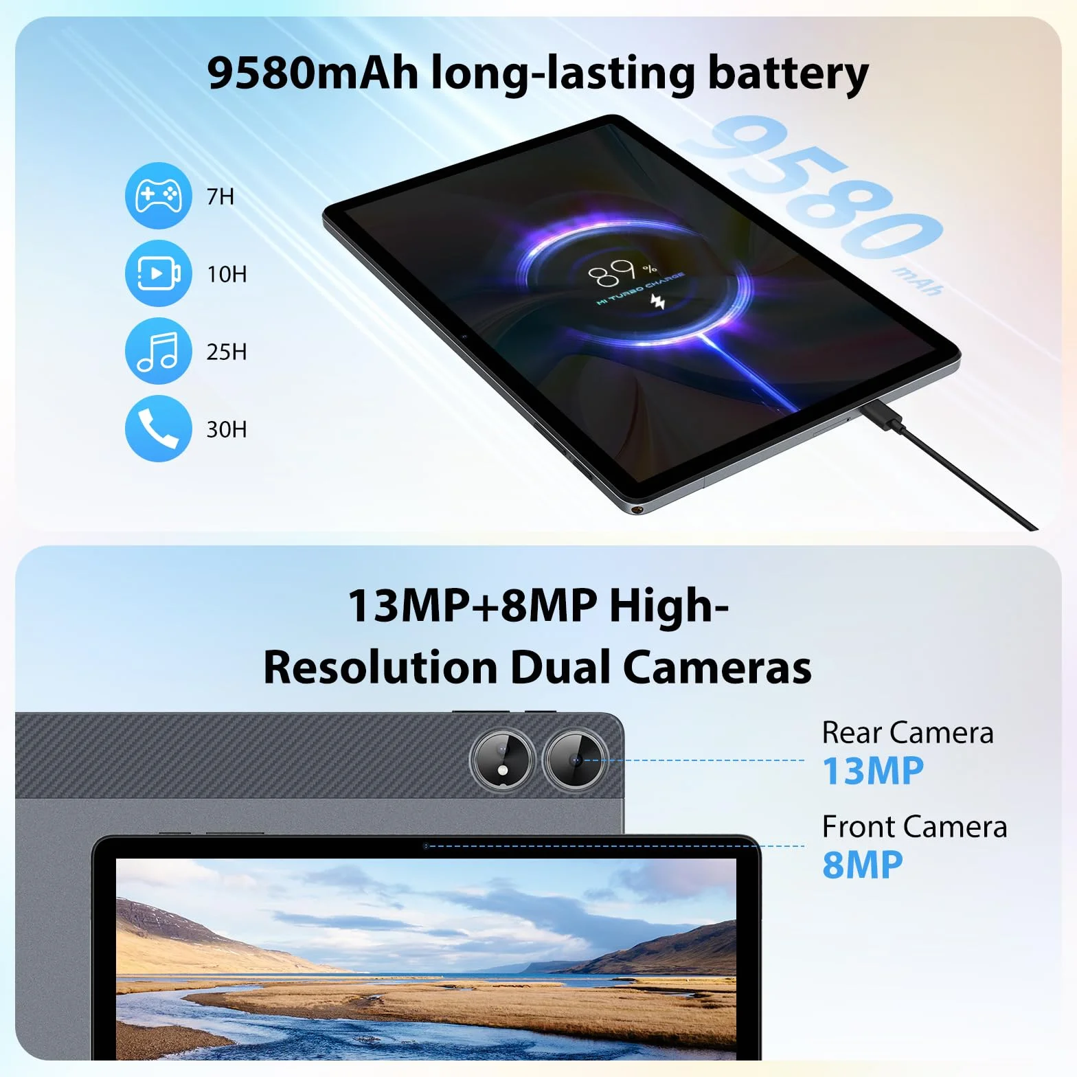 2025 2K Tablet 11 Pollici con Android 15, 36GB RAM+512GB ROM, 4G SIM LTE+5G WiFi, 2000 * 1200, Octa Core, 13MP+8MP, WidevineL1/9580mAh/BT5.0/OTG/GPS-Tablet in offerta con tastiera(Grigio)