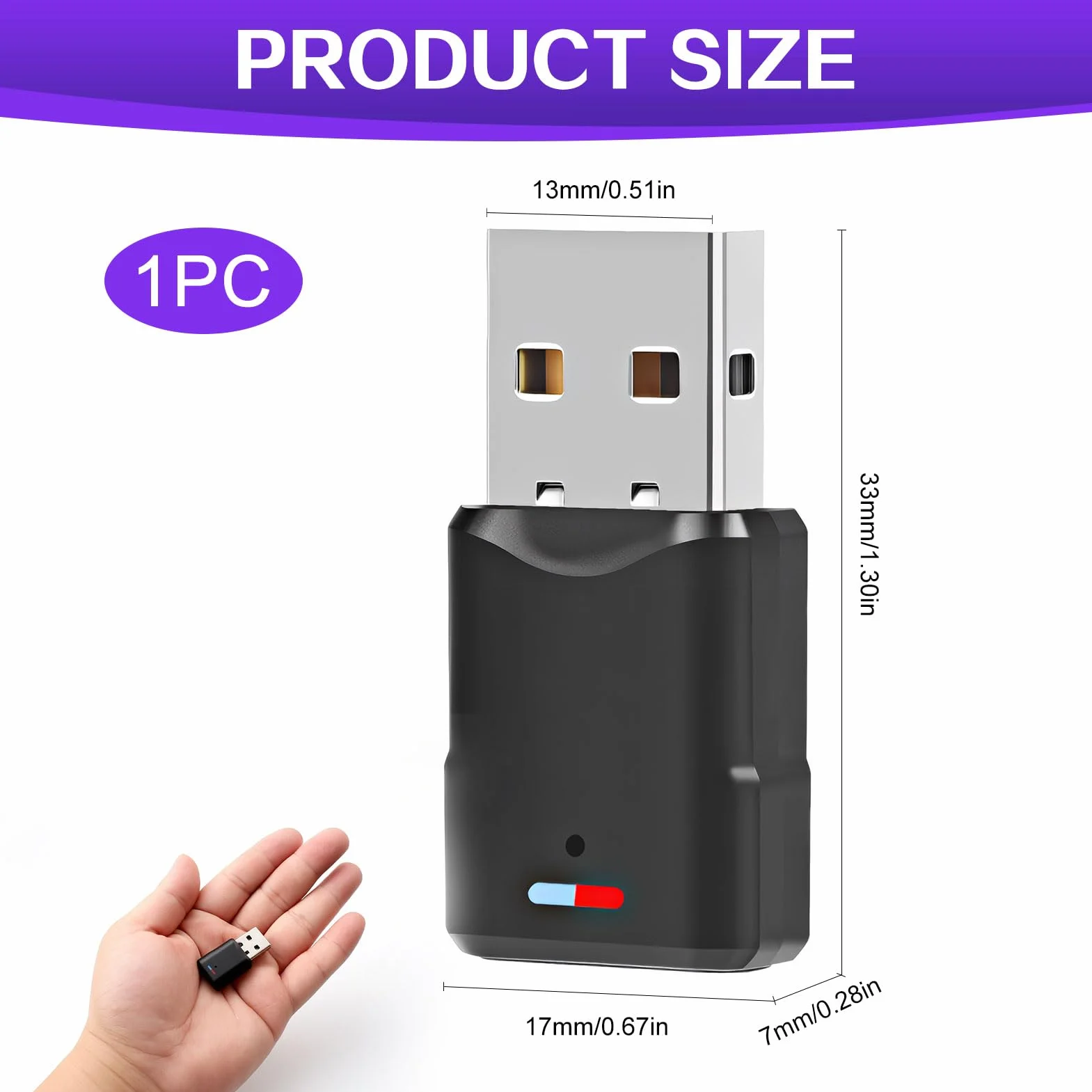 Adattatore USB Bluetooth 5.3 per PS5/PS4/SwitchConsole/PC, Dongle Dual Accoppiamento a bassa latenza Chiave Trasmettitore Ricevitore Audio Wireless per Windows/Macos/Cuffie/Altoparlanti