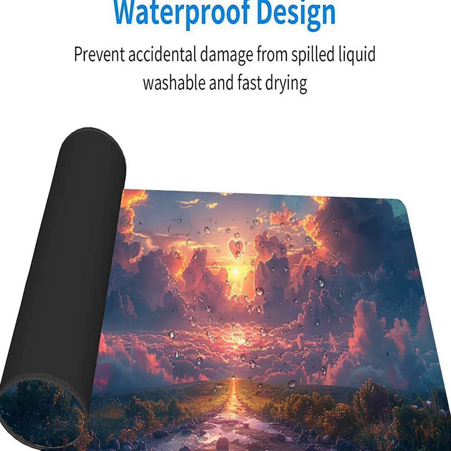 Tappetino Mouse XXL 1500 x 800 mm, Tappetino Mouse Nuvola, Gaming Mousepad Migliorare la Velocità e la Precisione, Mouse Pad con Base in Gomma Antiscivolo, Ufficio Accessori Gaming, Bianco 9-9153