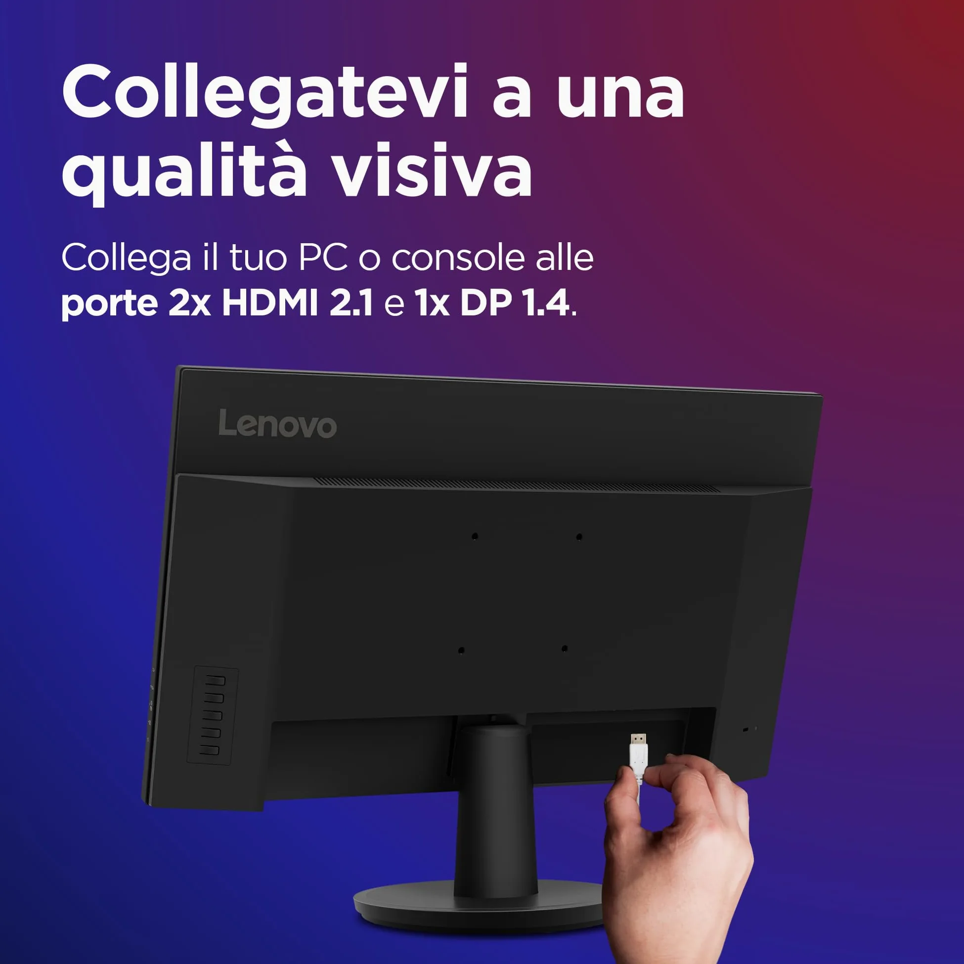 Lenovo Legion R27qe Gen 2 | Monitor Gaming 27" QHD (2560x1440), 200Hz, 0.5ms, IPS, 2x HDMI 2.1 e DisplayPort 1.2, Cavo DisplayPort incluso - Ideale per Esport, FPS e Console