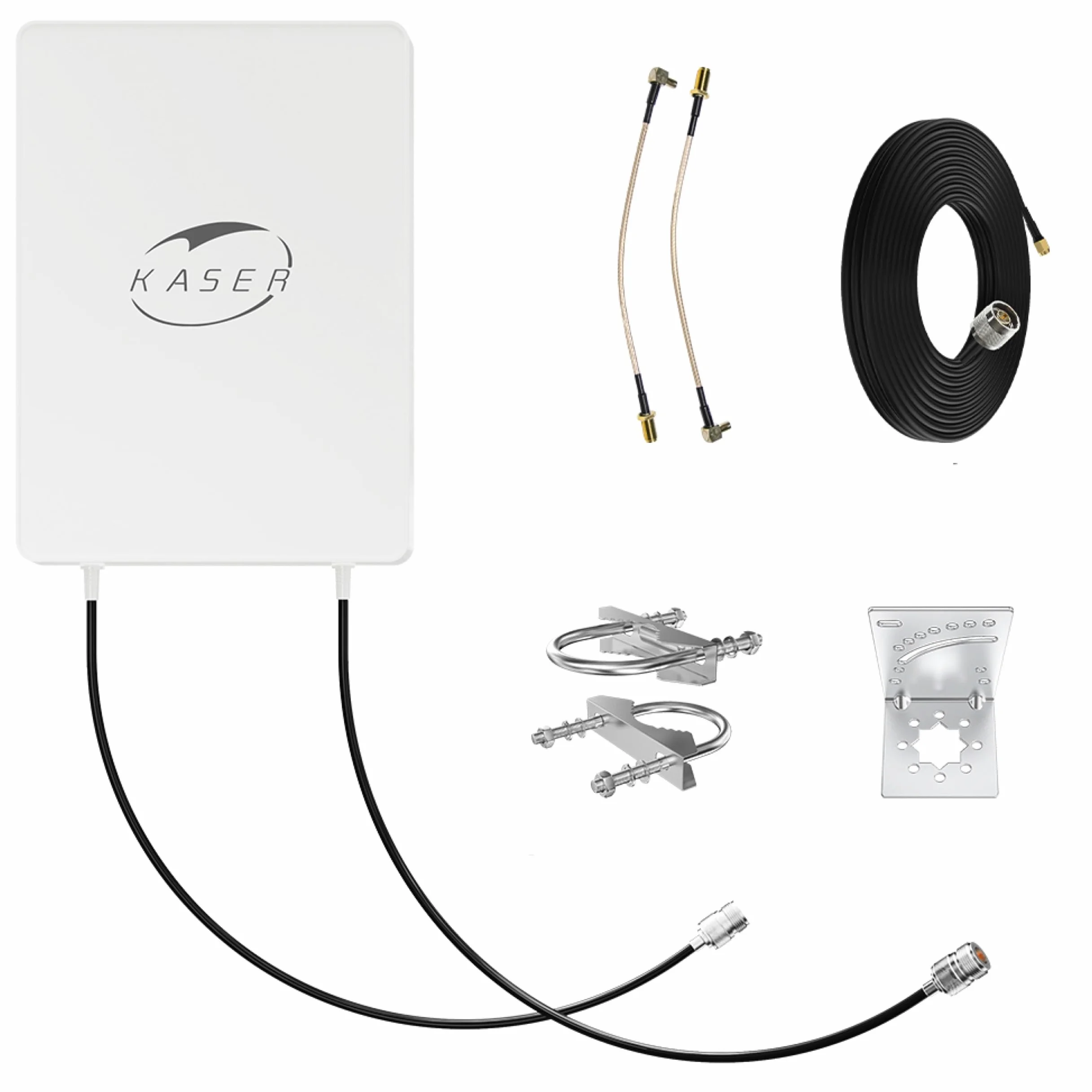 KASER Antenna 5G Esterna Monobanda N78 3300-3800 MHz Pannello Mimo Guadagno fino a 15 dBi Cavi T240 da 10M – V4