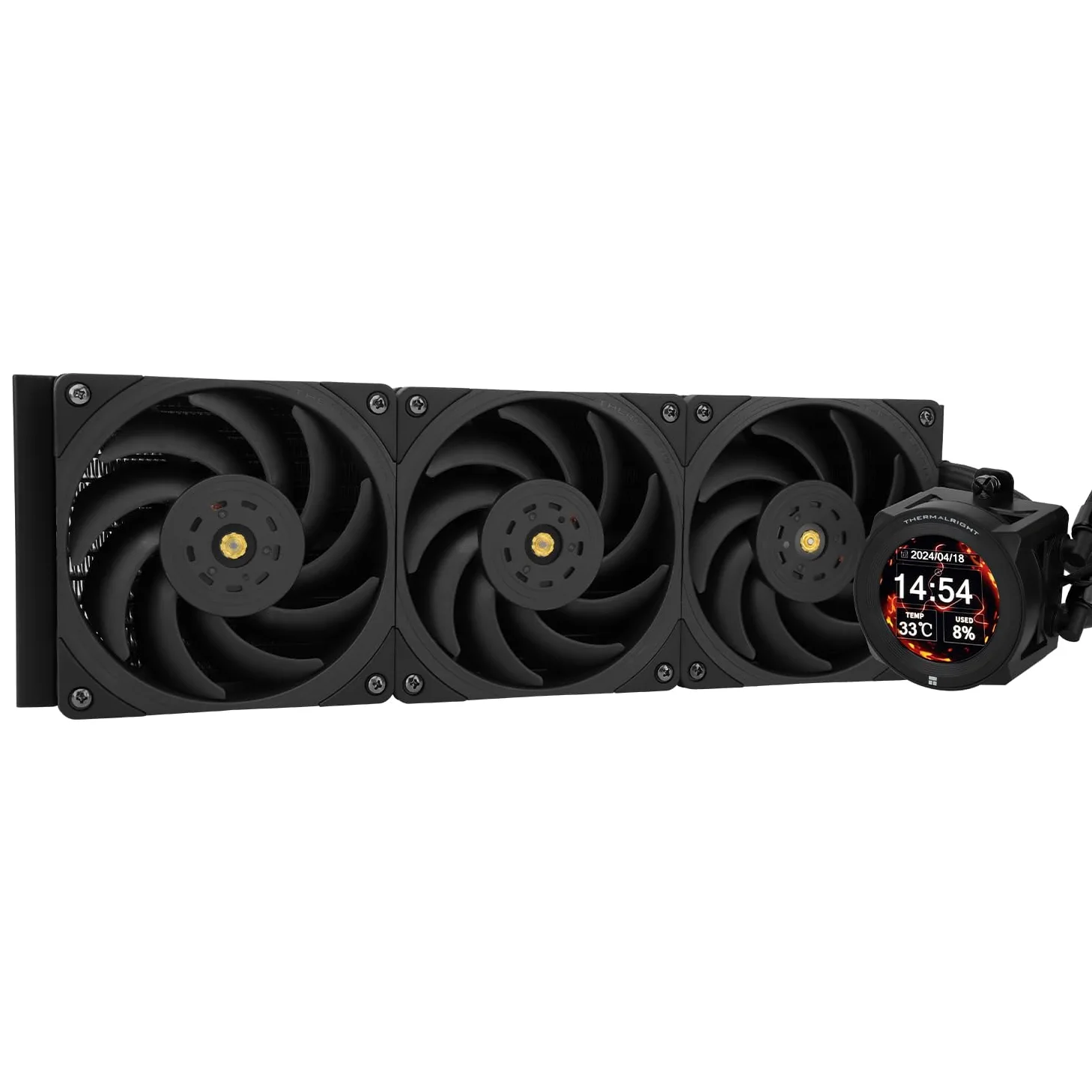 Thermalright CORE VISION 360 Black CPU AIO - Radiatore CPU con schermo IPS LCD con risoluzione 480 x 480, per AM5 e Intel 1700/1851, potente raffreddamento ad acqua a 360 specifiche con display
