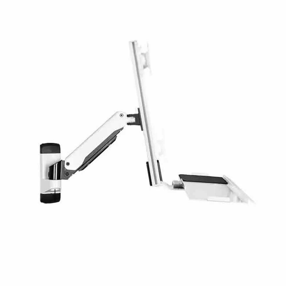 Supporto da Parete per Monitor da Ufficio, Braccio Singolo con Vassoio, per Schermi da 15 A 27 Pollici, Accessori da Scrivania.