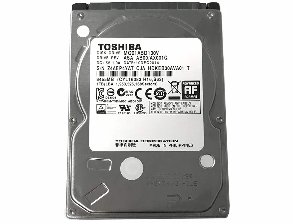 Toshiba - Hard disk da 1TB, 5400 giri/min, 8 MB di cache, SATA 3.0 Gb/s, 6,3 cm, per PS3/PS4 - Garanzia di 3 anni