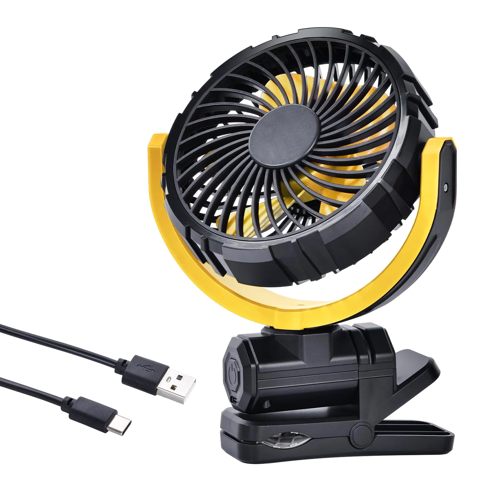 Ventilatore per auto, 5 V, USB, piccolo ventilatore parasole per sedile anteriore/posteriore, alimentato a batteria ricaricabile da 2000 mAh, silenzioso, ventola di raffreddamento personale che