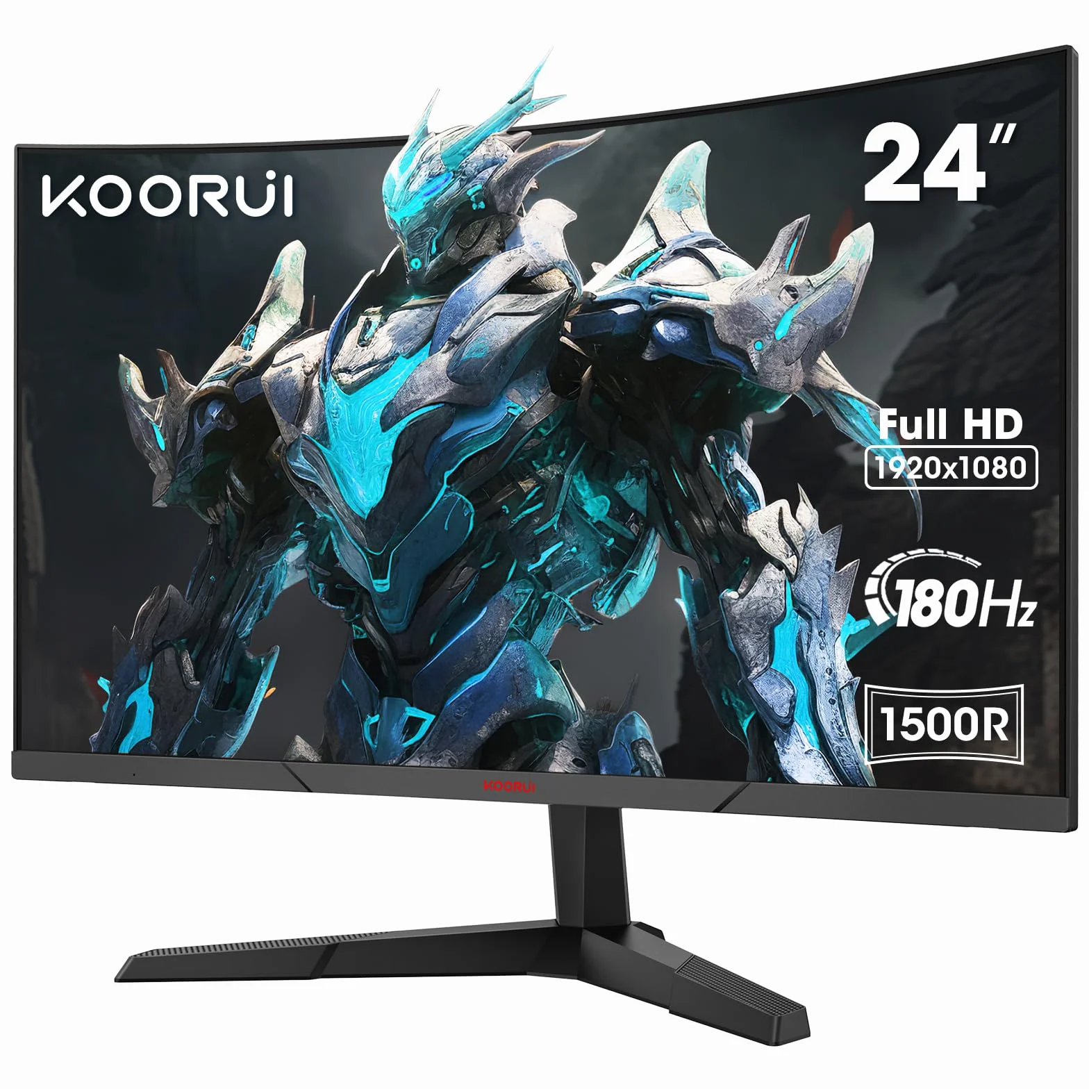 KOORUI Monitor Gaming 23.6 Pollici Curvo 1800R FHD 165Hz DCI-P3 90% HDMI DP
