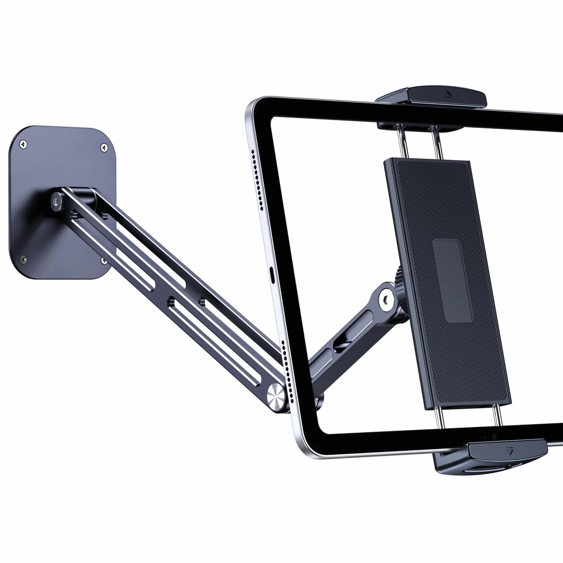Supporto da parete per tablet in alluminio 15" con base girevole 360° per iPad Pro Air Mini Galaxy Tab