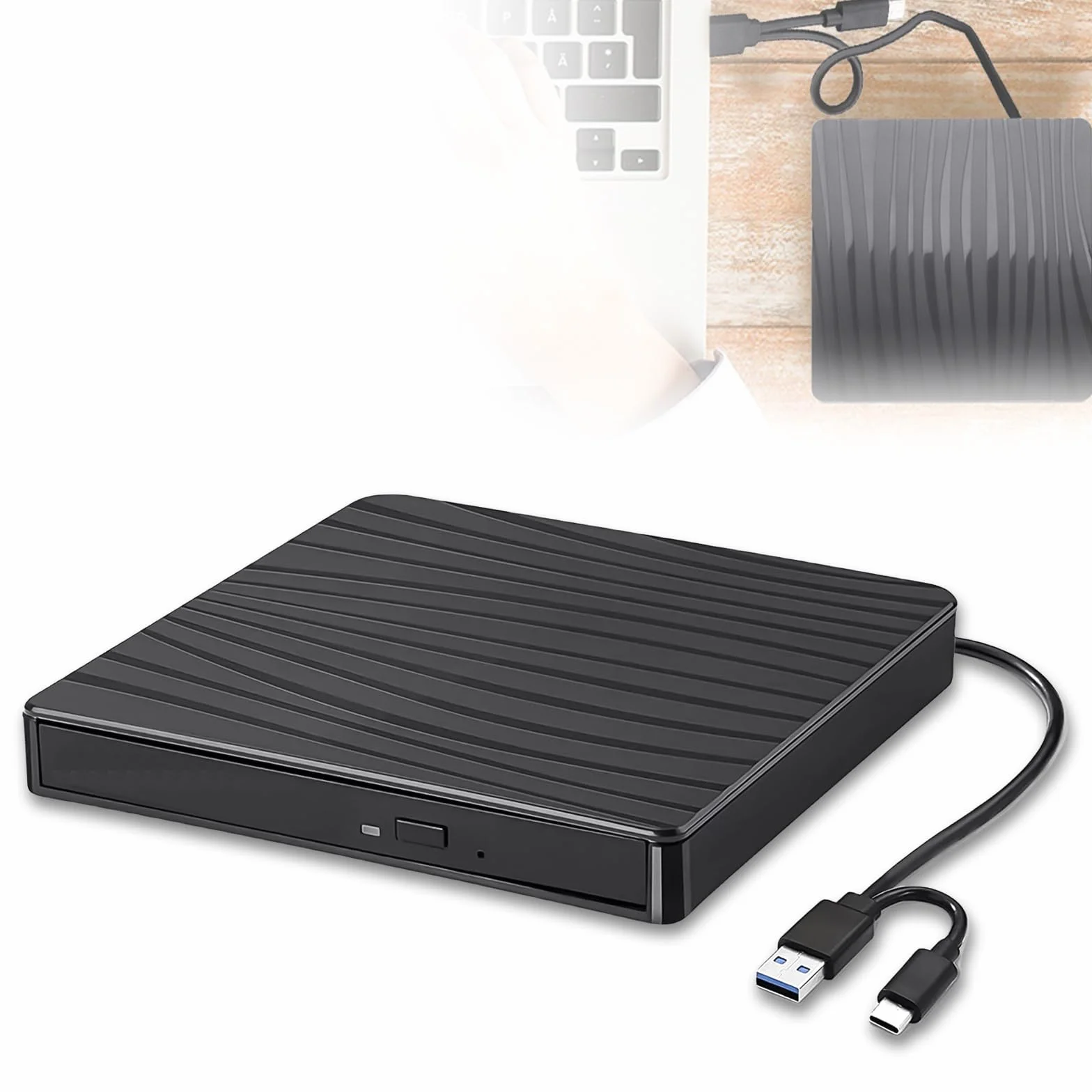 Unità DVD esterna USB 3.0 e Type-C portatile CD DVD +/-RW ROM drive per computer portatile PC desktop, CD DVD Burner Reader compatibile con sistemi operativi Windows XP / 2003 / Vista /7 /8/10/11