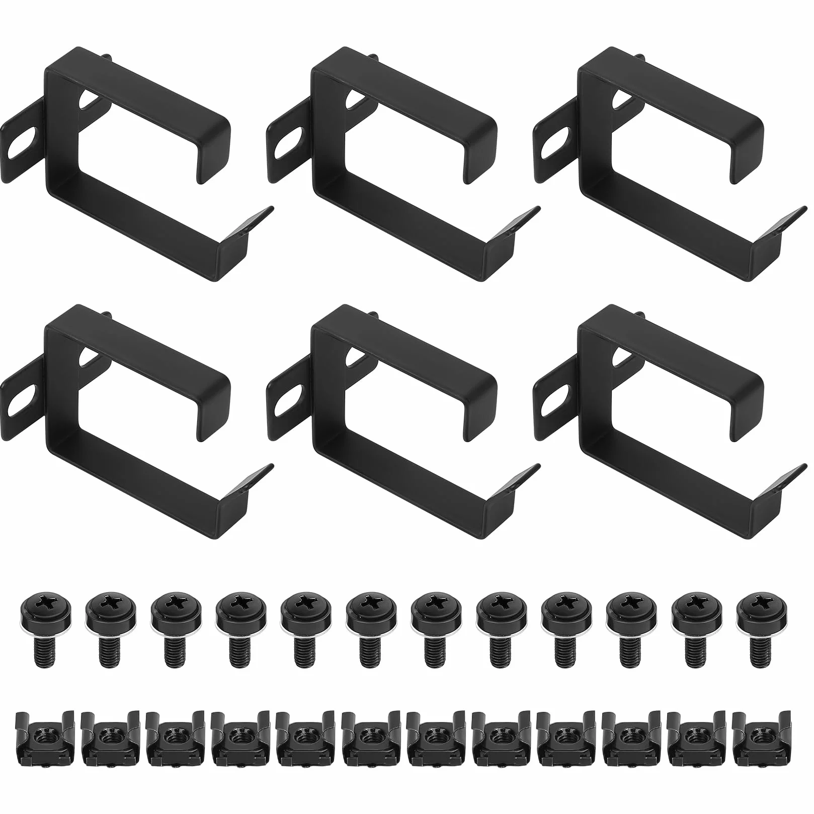 Ganci ad Anello a D per Gestione Cavi Rack Server 1U 19", Staffe di Gestione Cavi 44x60x50 mm
