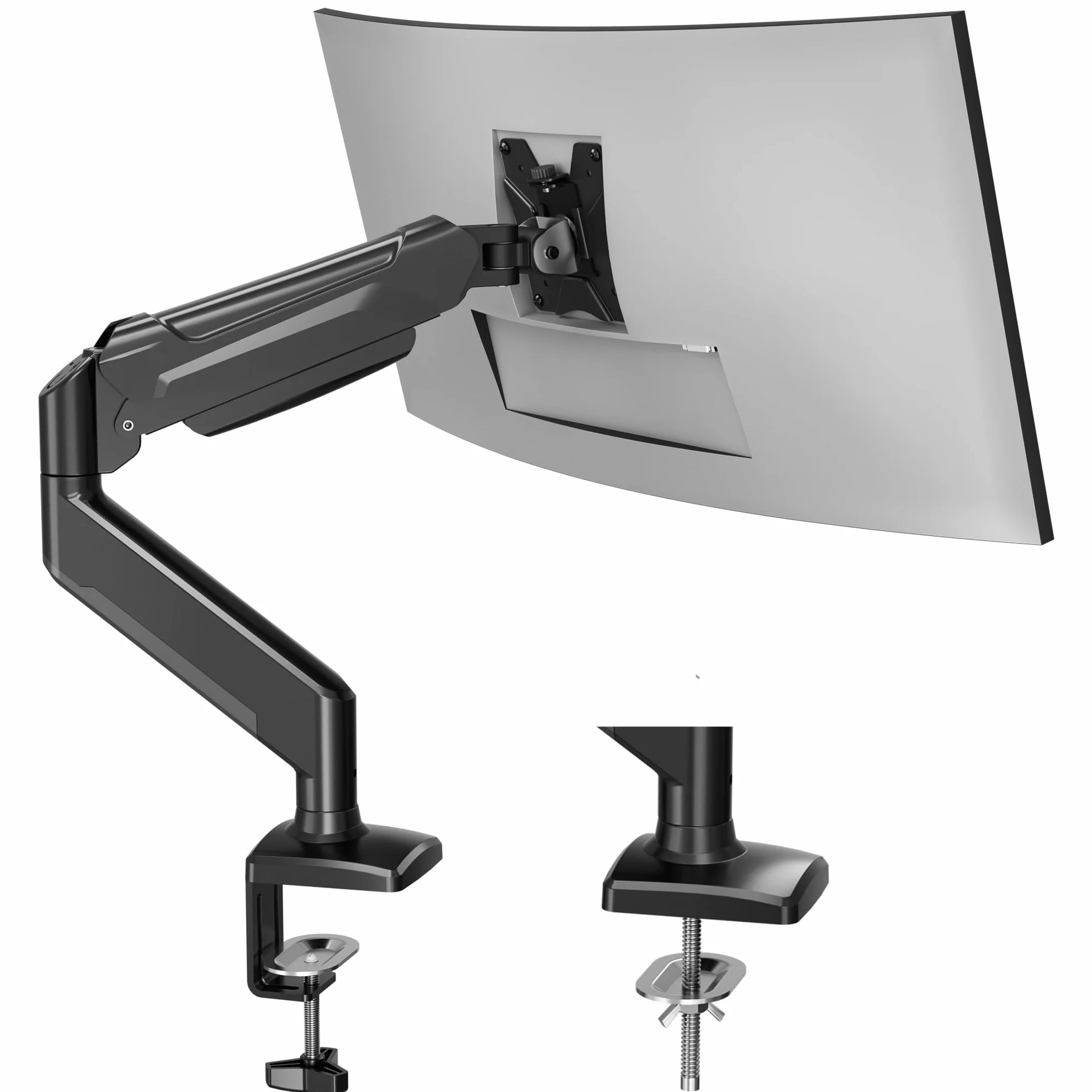 BONTEC Supporto Monitor Braccio Regolabile da 13" a 32", VESA 75/100 mm, Carico 9 kg, Rotazione 360°