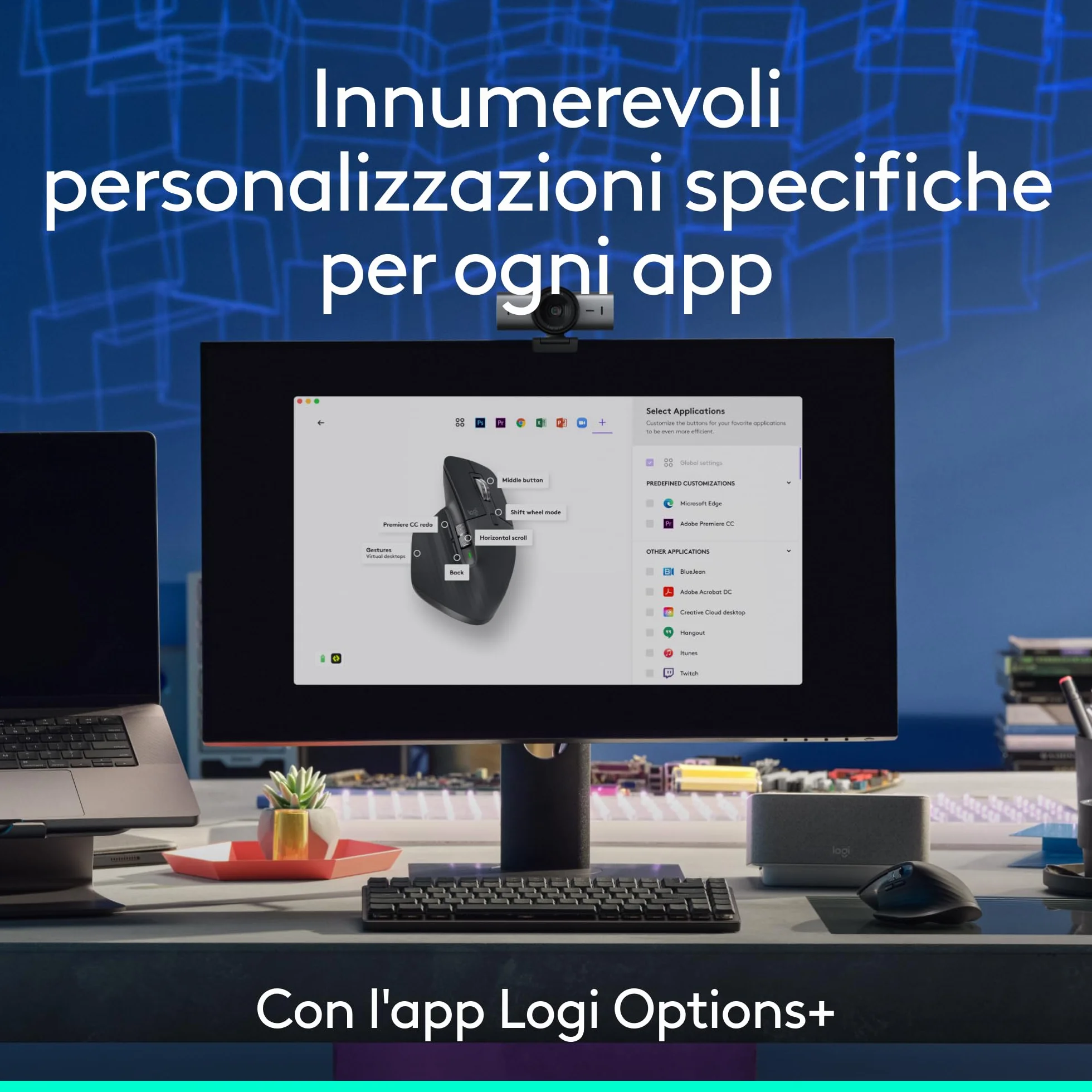 Logitech MX Master 3S - Mouse wireless ad alte prestazioni con scorrimento ultraveloce, Ergo, 8000 DPI, tracciamento su vetro, clic discreti, Bluetooth, Windows, Linux, Chrome - Graphite